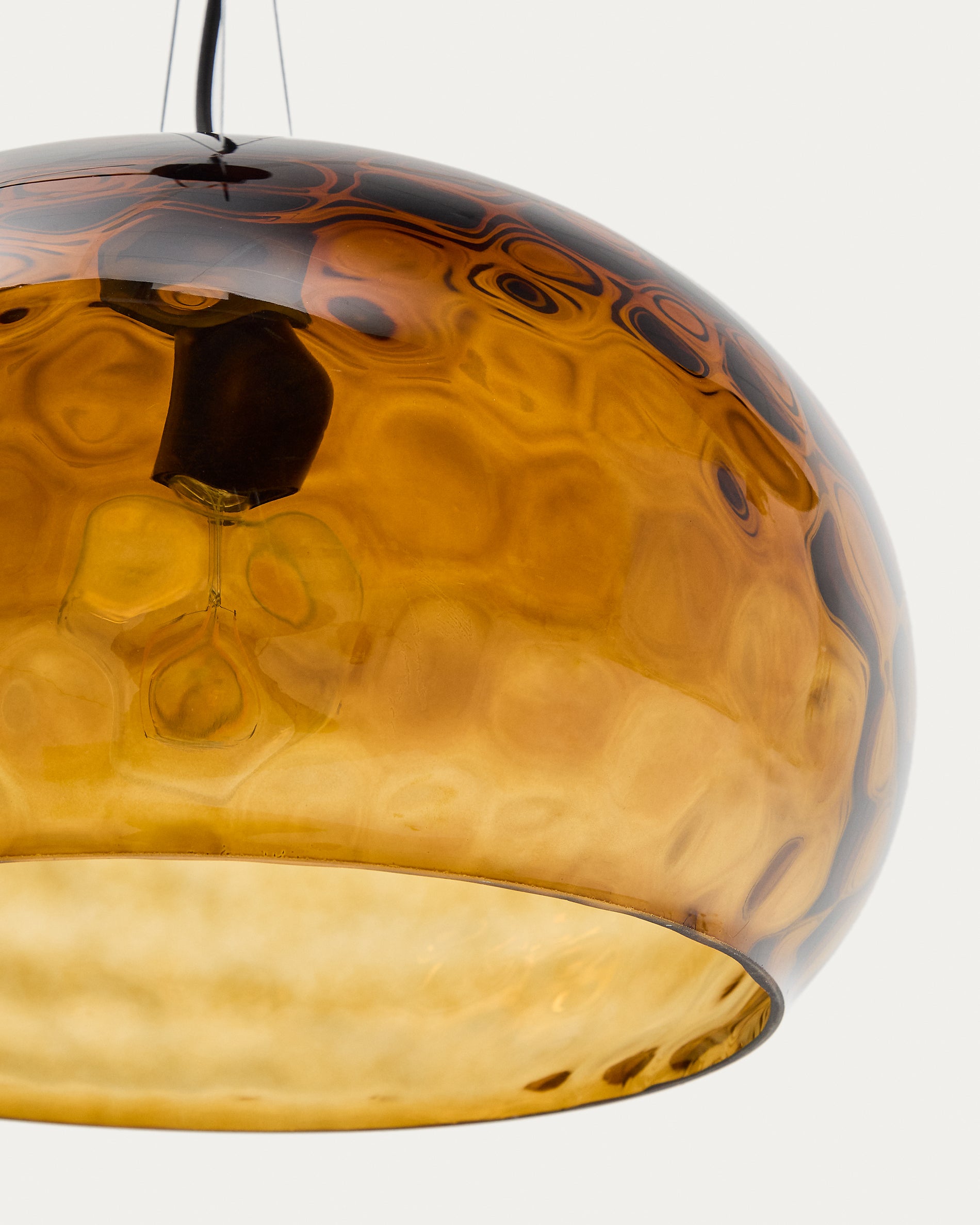 Balma brown glass ceiling lamp, Ø 40 cm - Detail