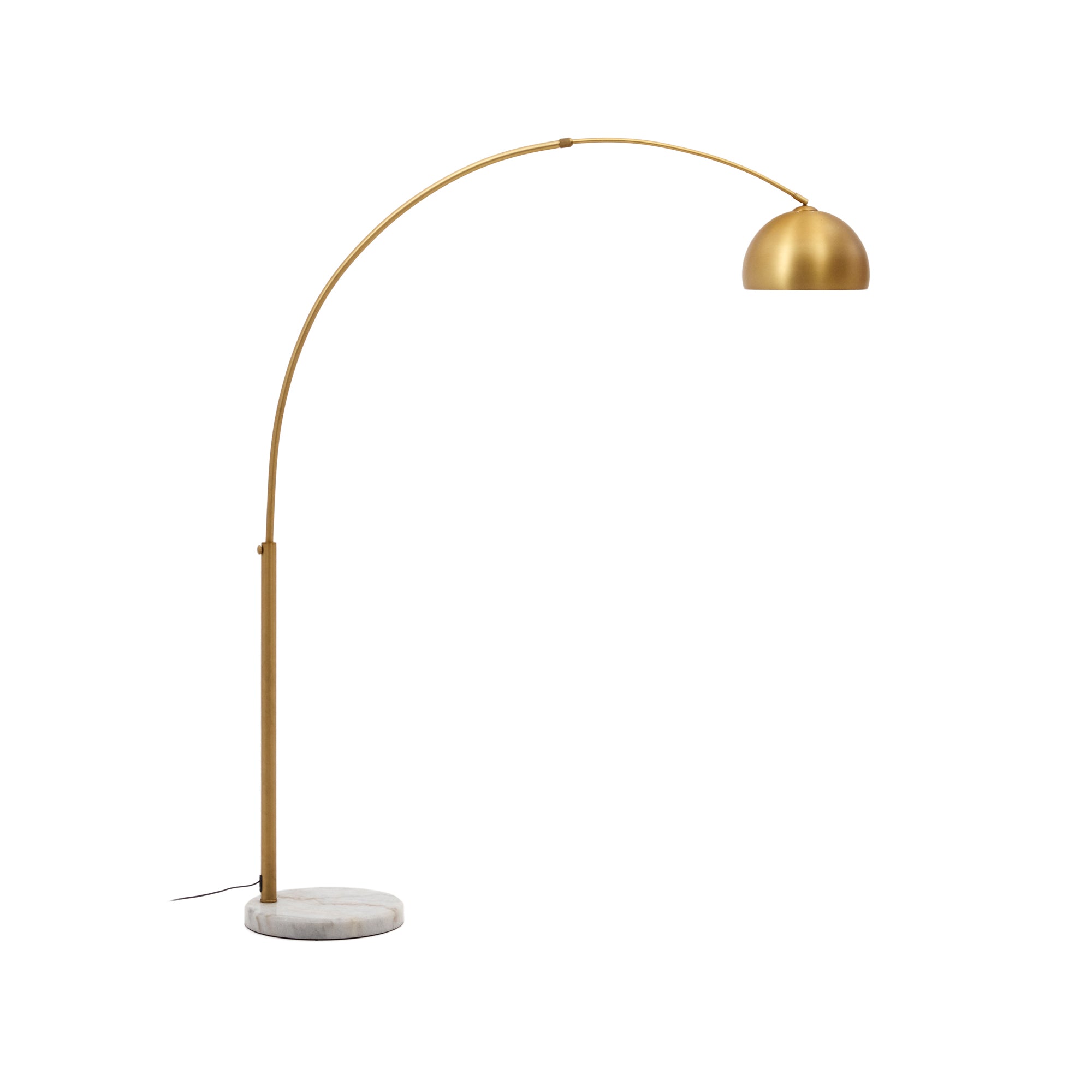 Madali metal floor lamp with brass and white marble finish - Product Image