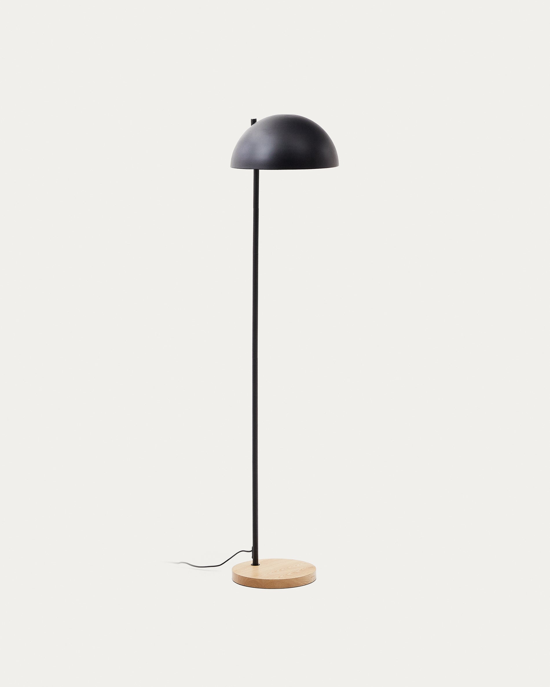 Catlar ash wood and metal floor lamp in a black painted finish - Product View