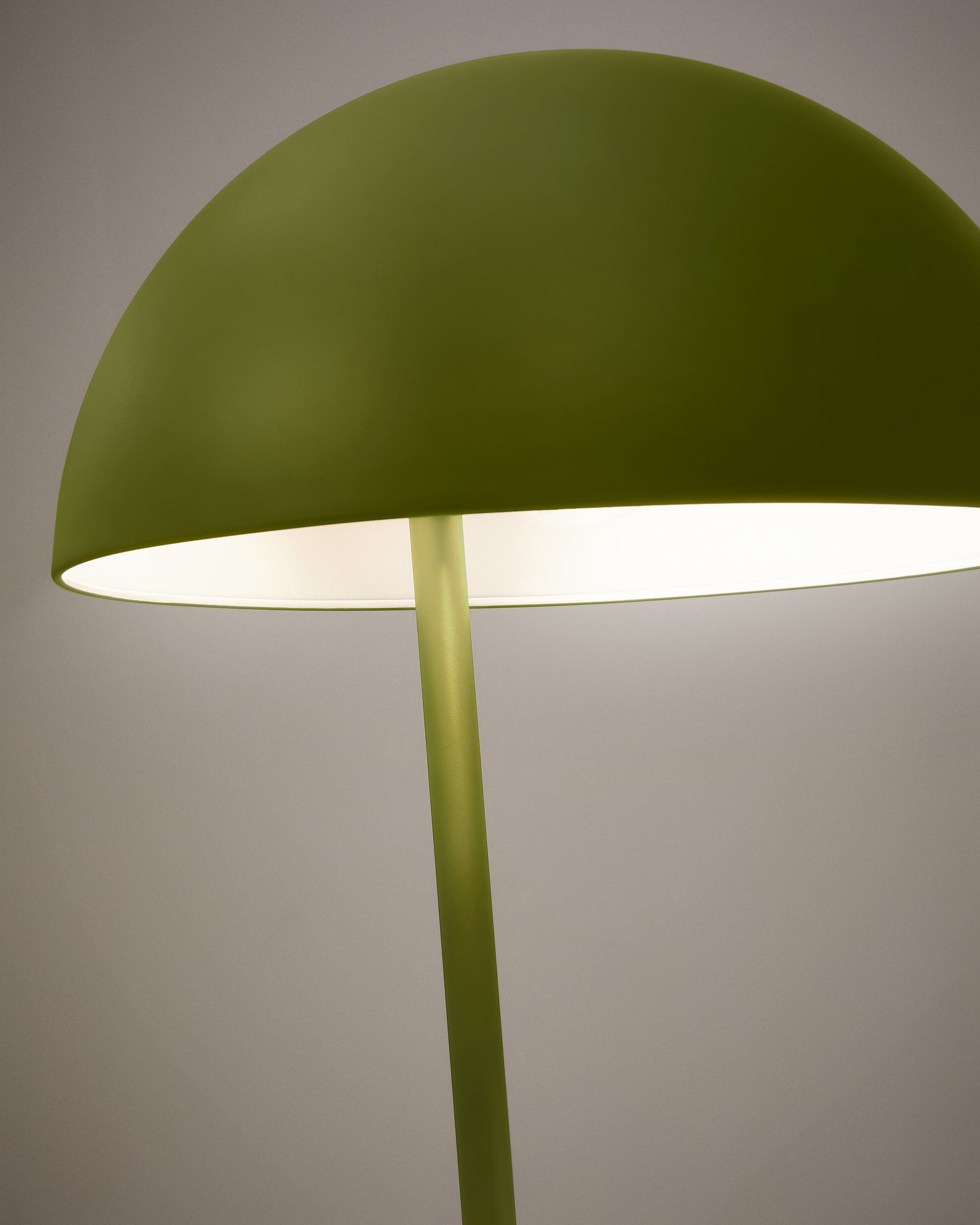Catlar ash wood and metal floor lamp in a green painted finish - Detail