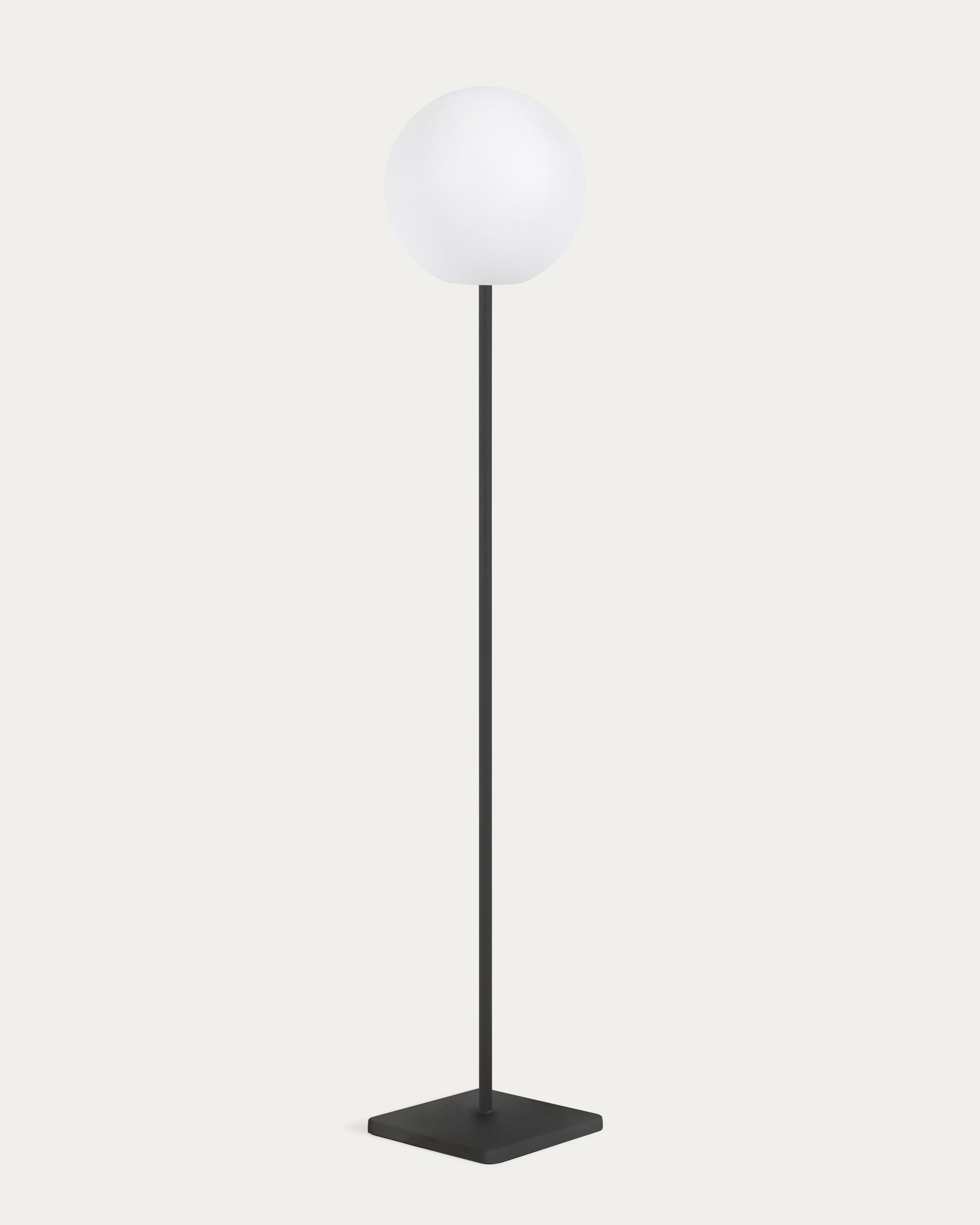 Dinesh outdoor solar floor lamp in black steel 120 cm