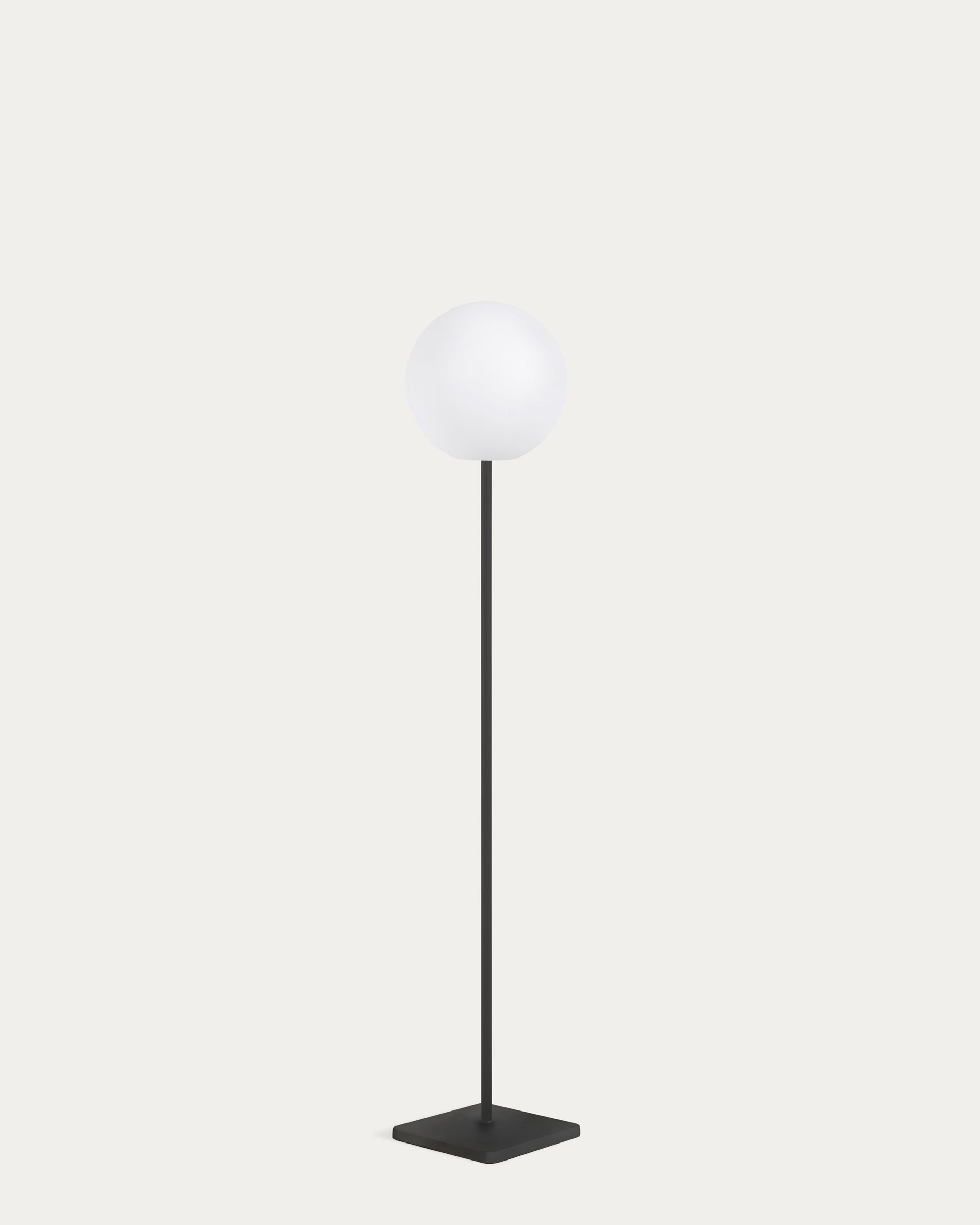 Dinesh outdoor solar floor lamp in black steel 120 cm - Product View