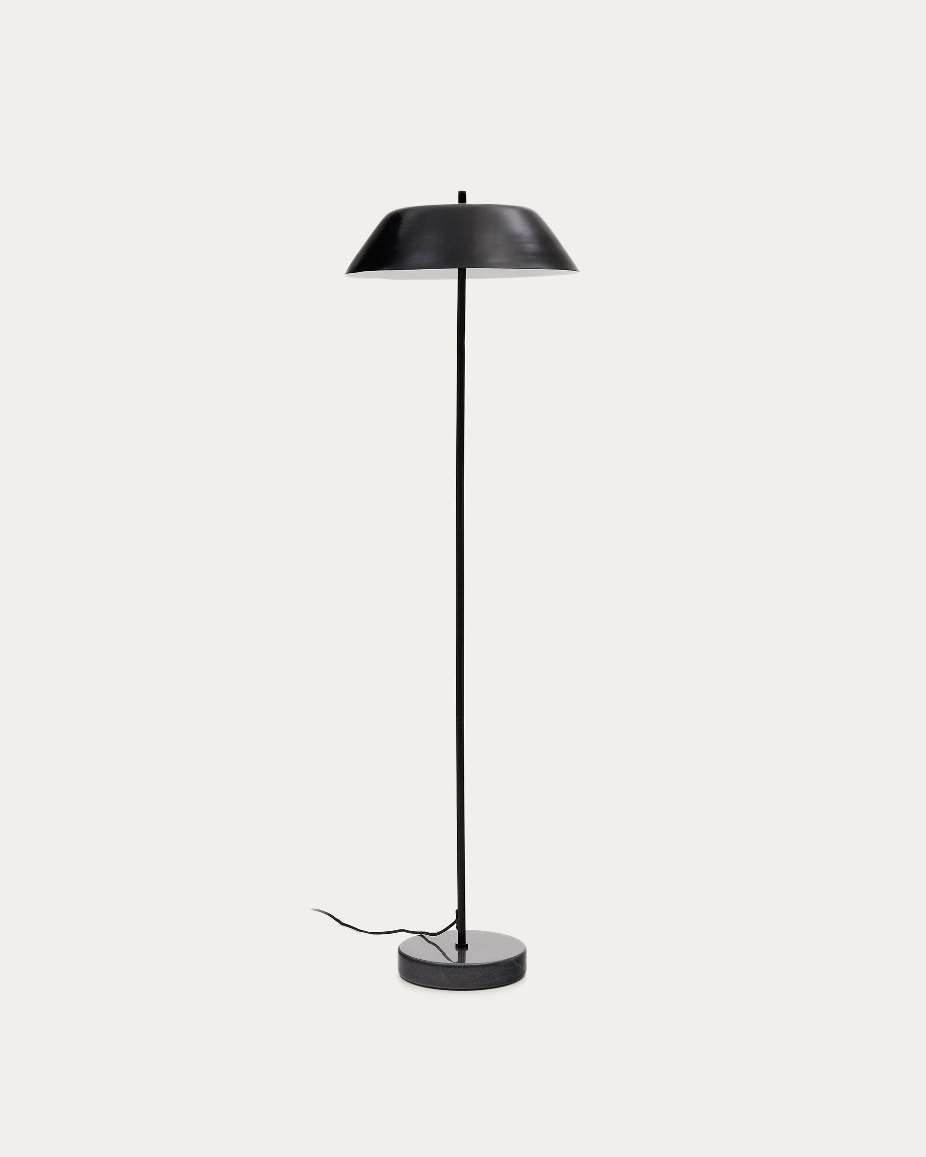 Sayra floor lamp made of black marble and metal in a black painted finish - Product View