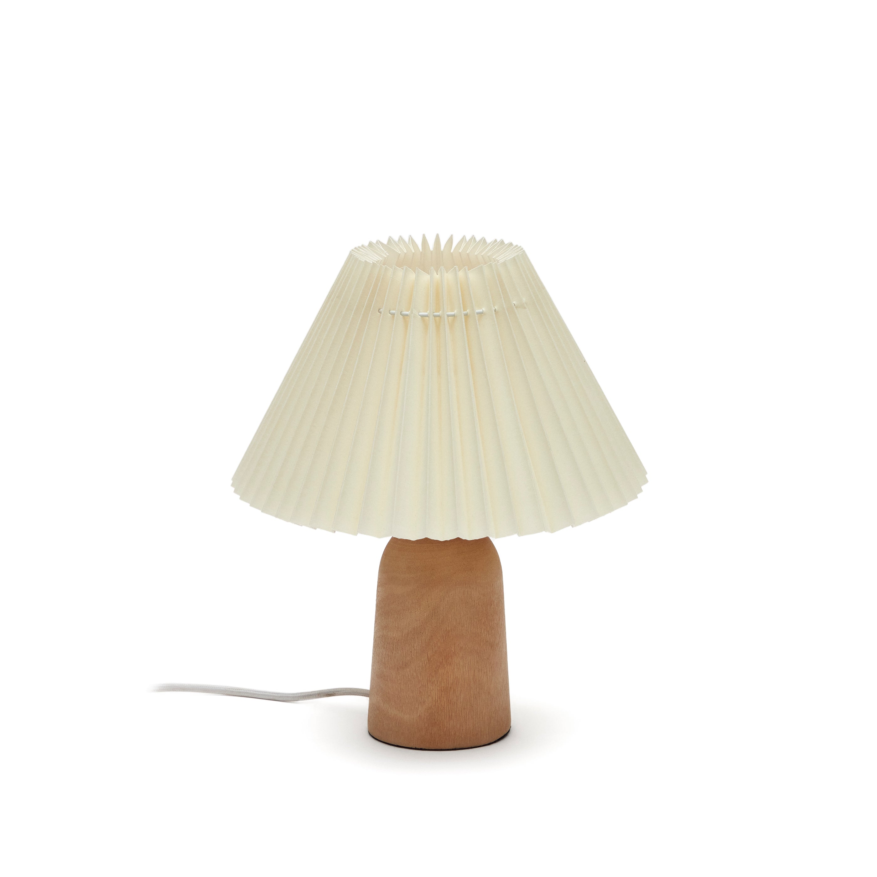 Benicarlo table lamp in wood with a natural, beige finish - Product Image