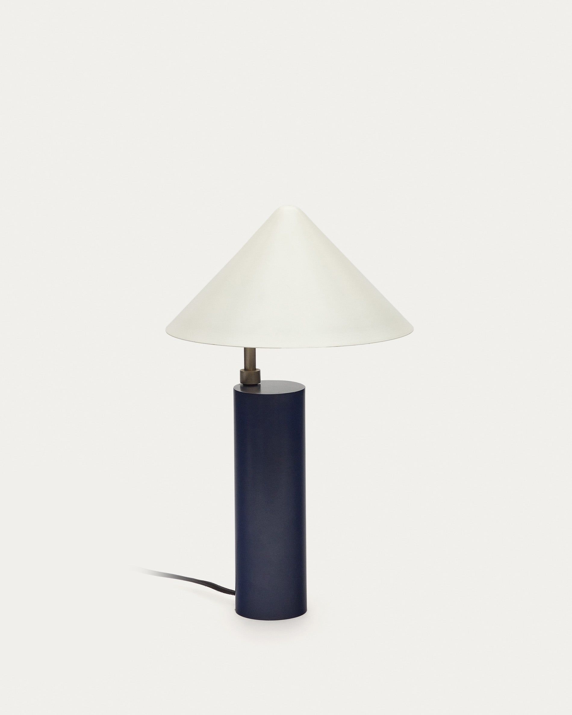 Shiva metal table lamp with blue and white painted finish - Product View
