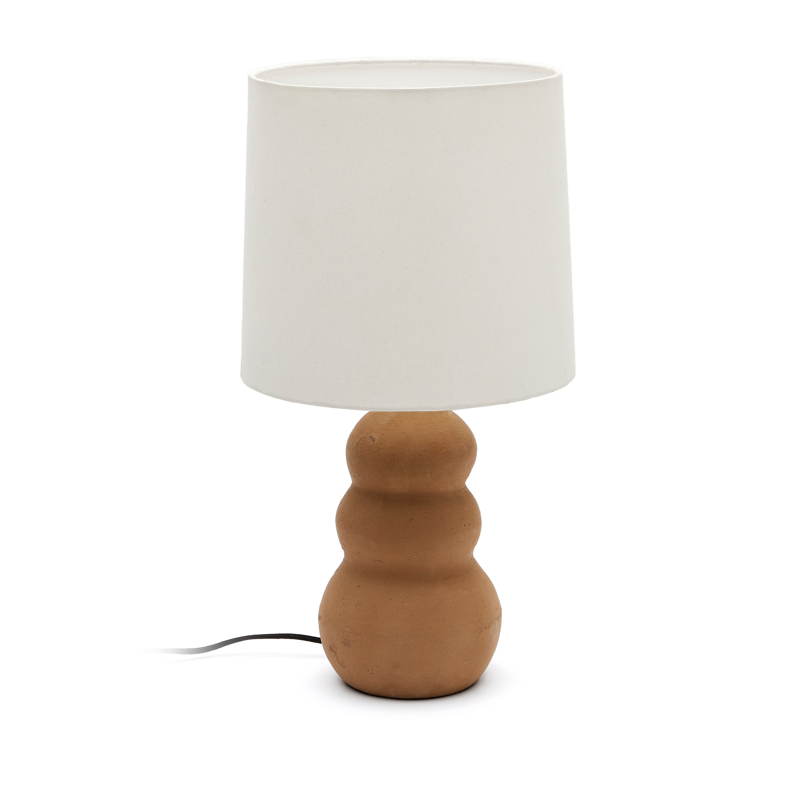 Madsen terracotta table lamp with white shade - Product Image