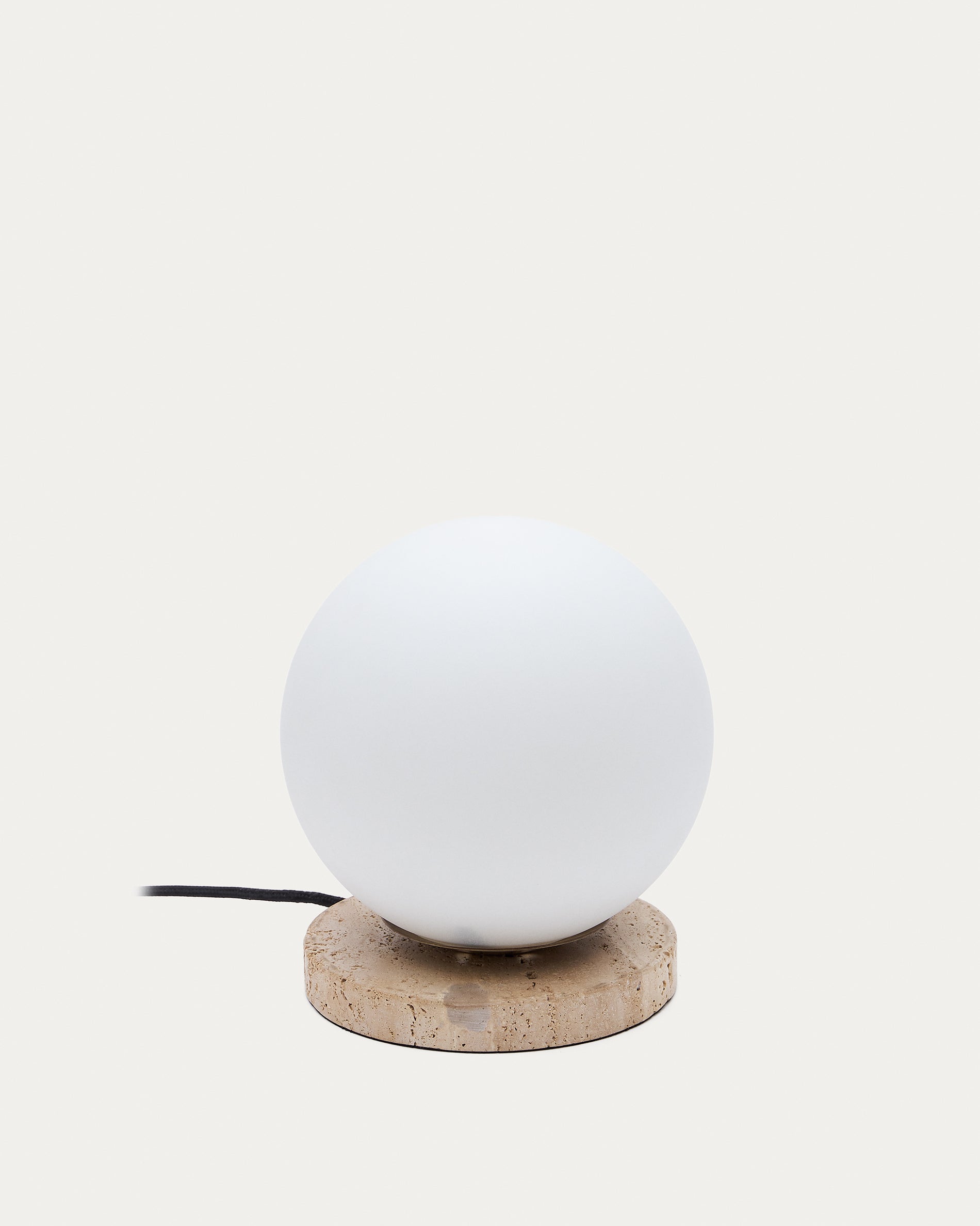 Malachi table lamp with glazed glass and travertine stone - Product View