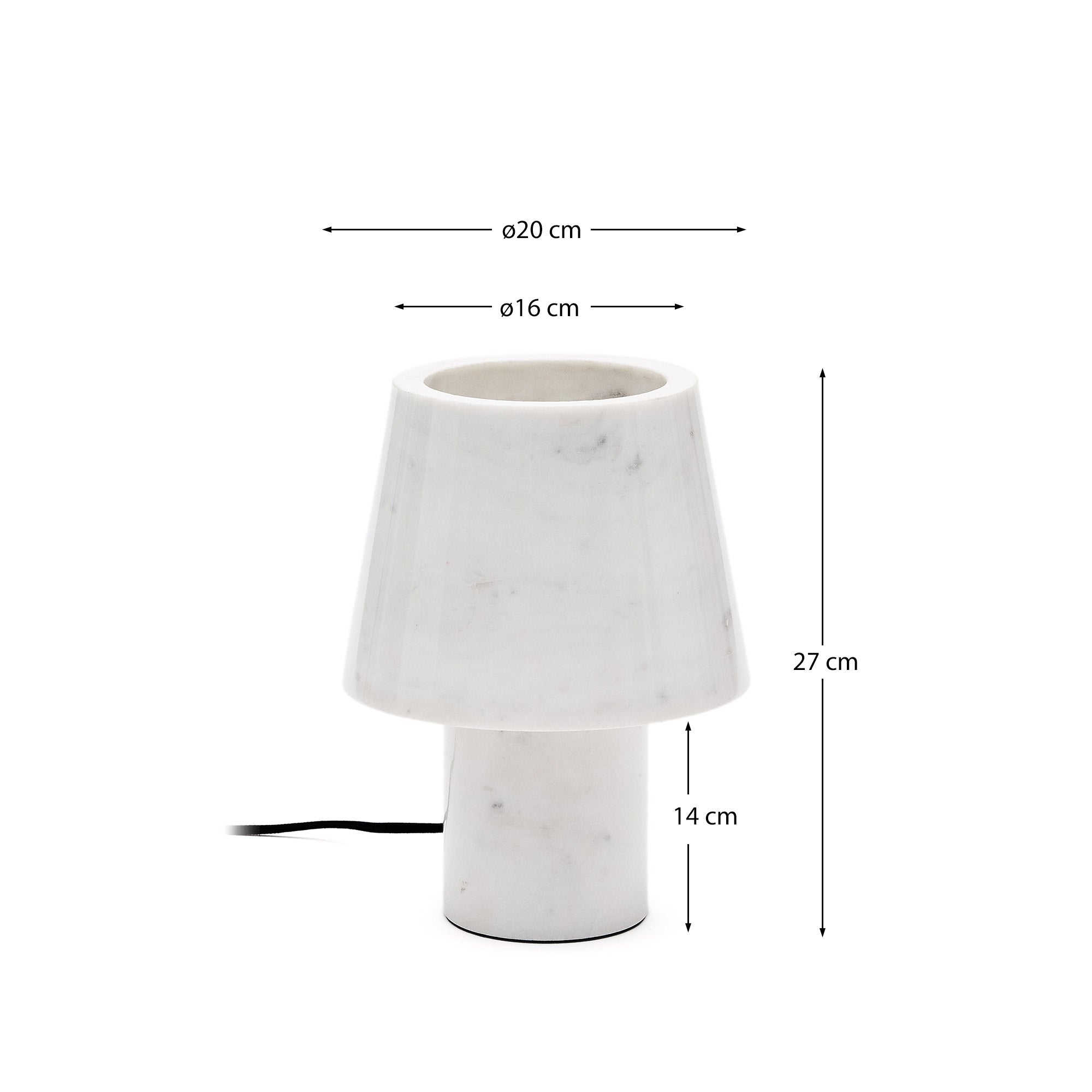 Alaro white marble table lamp - Measurements