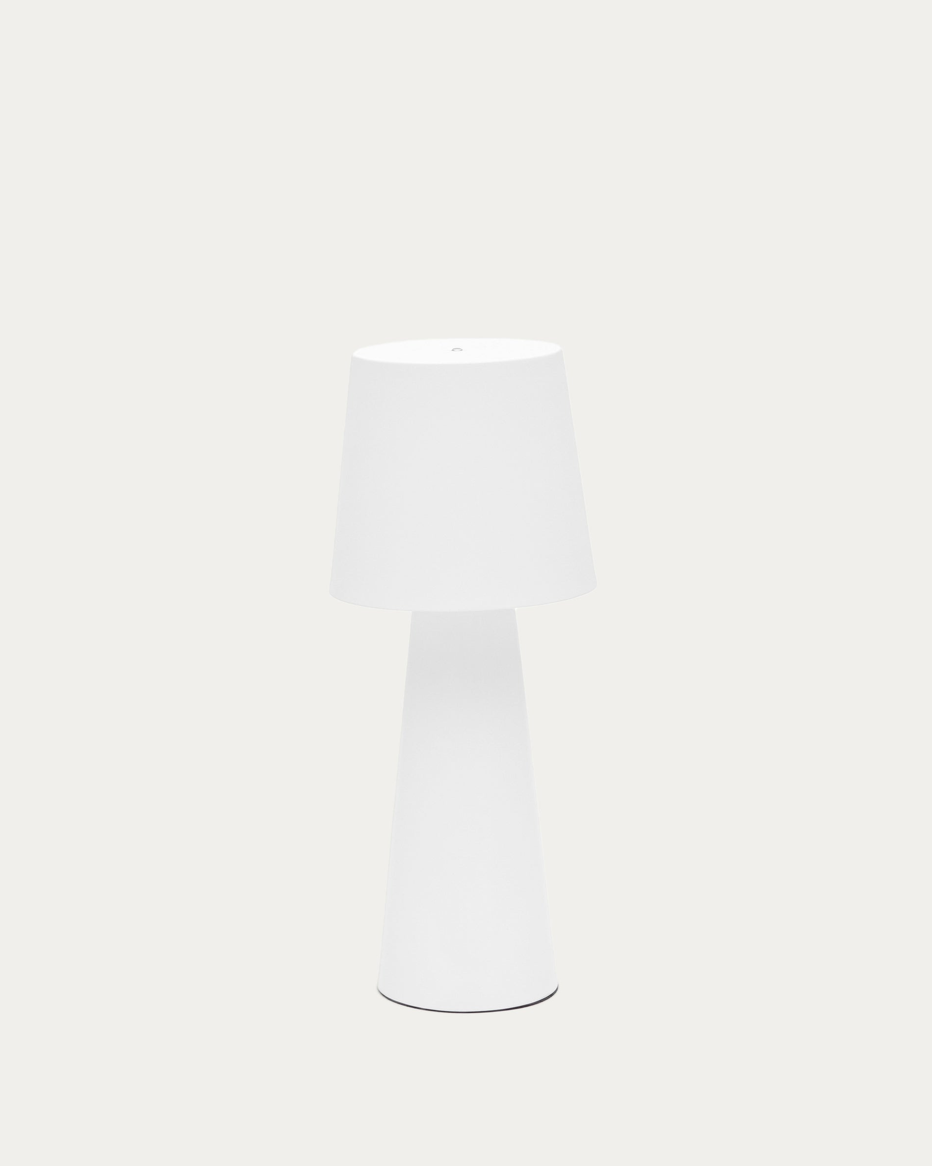 Arenys large outdoor metal table lamp in a white painted finish - Product View