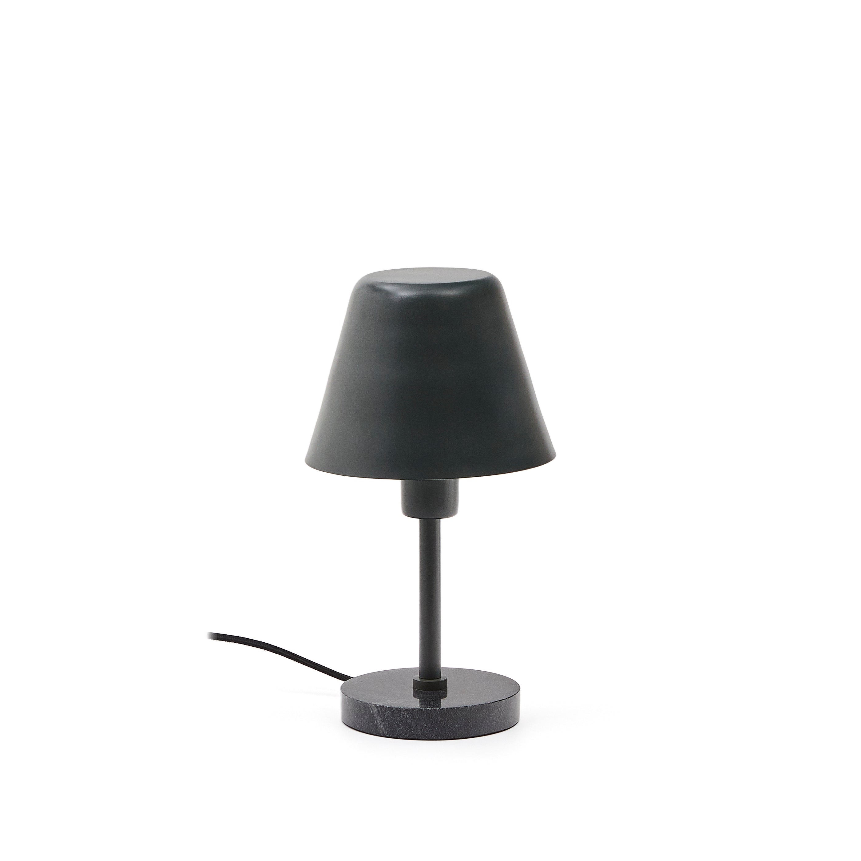 Calina table lamp in green metal and black marble - Product Image