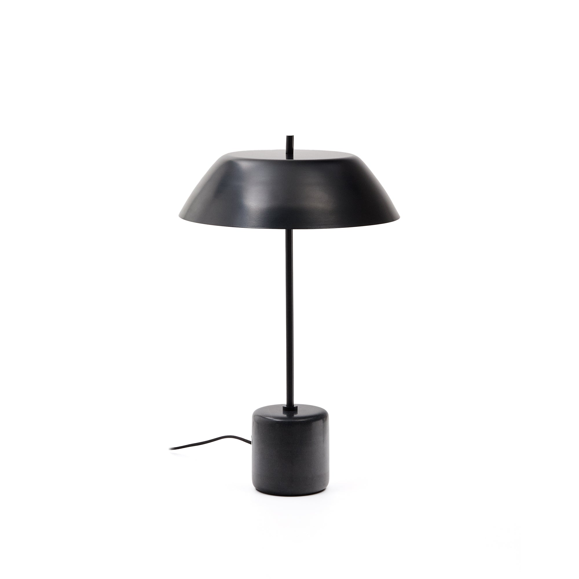 Sayra table lamp made of black marble and metal in a black painted finish - Product Image
