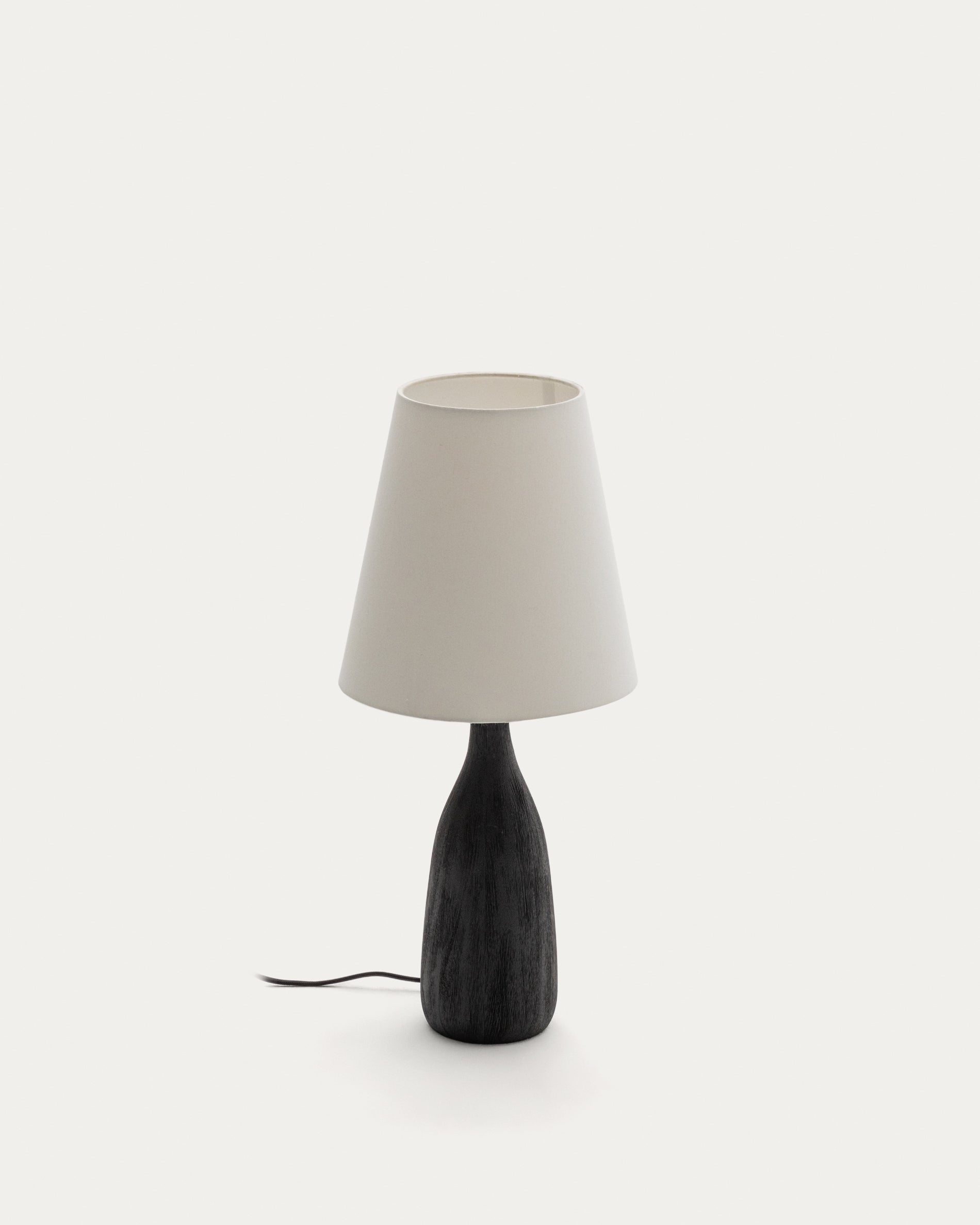Luvia table lamp with a wooden base in a black painted finish - Product View