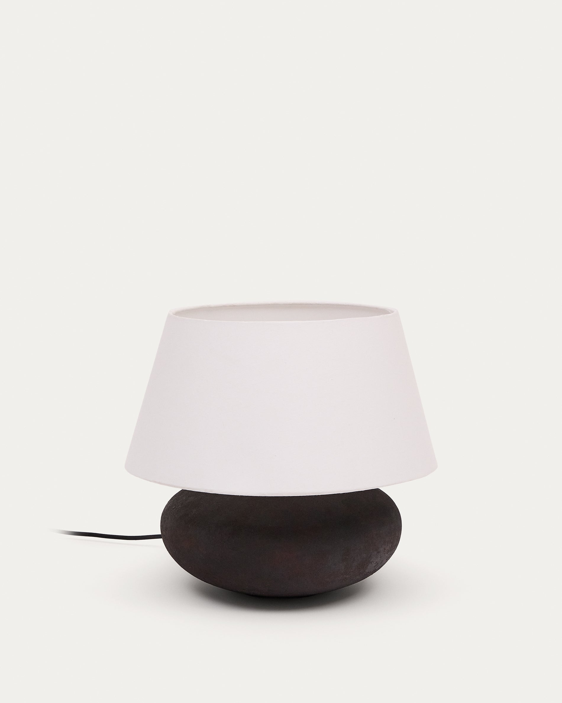 Nessi metal table lamp in a black terracotta effect finish - Product View