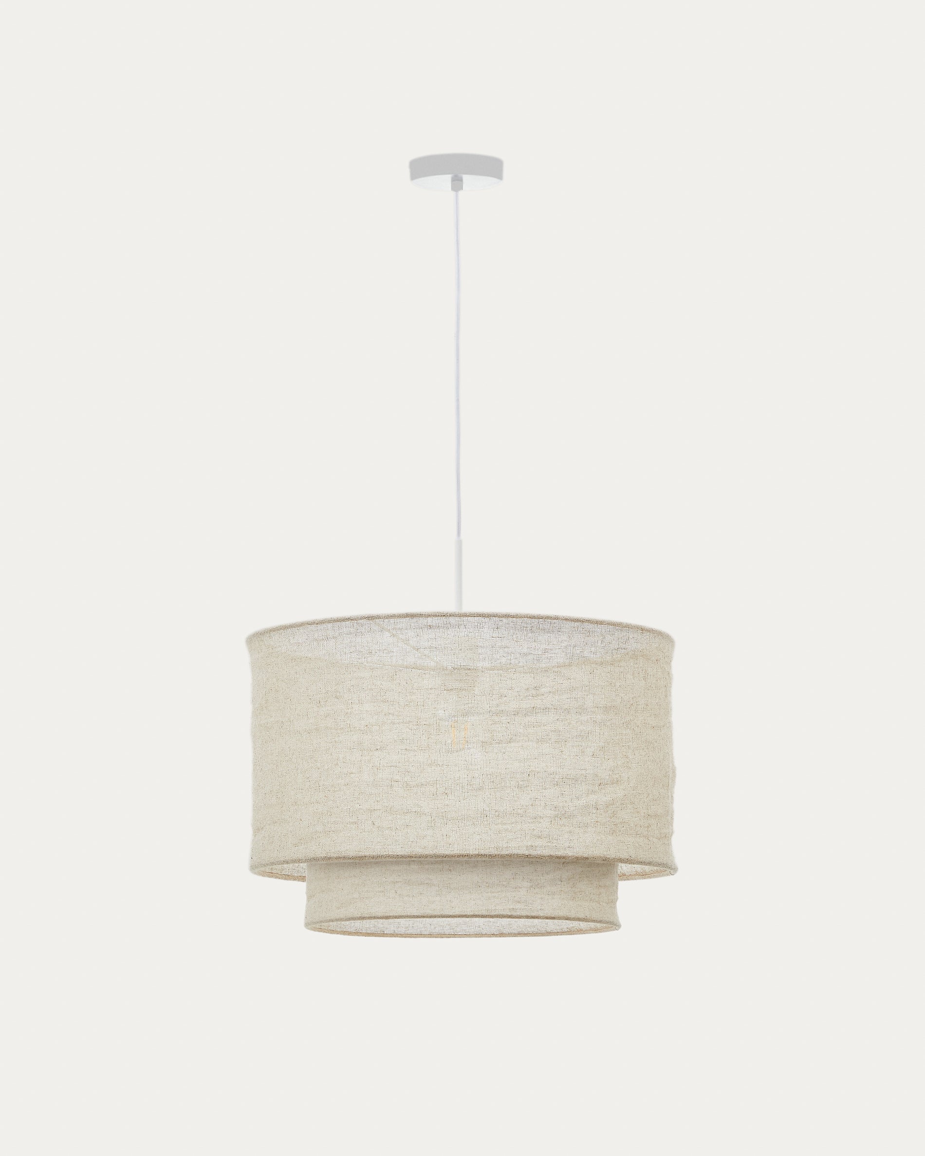 Mariela linen ceiling lamp shade in a beige finish Ø 40 x 34 cm - Product View
