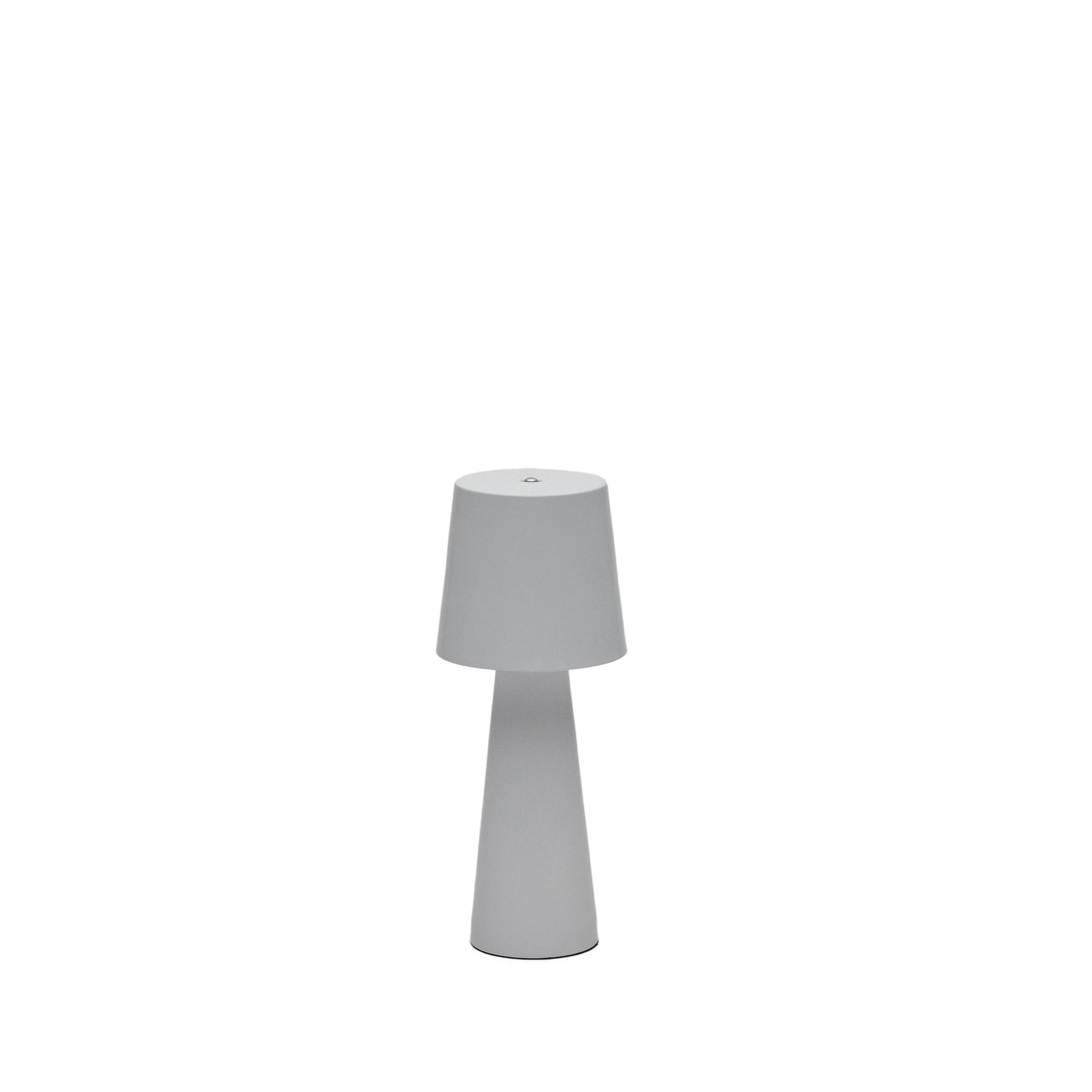 Arenys small outdoor metal table lamp in a grey painted finish - Product Image