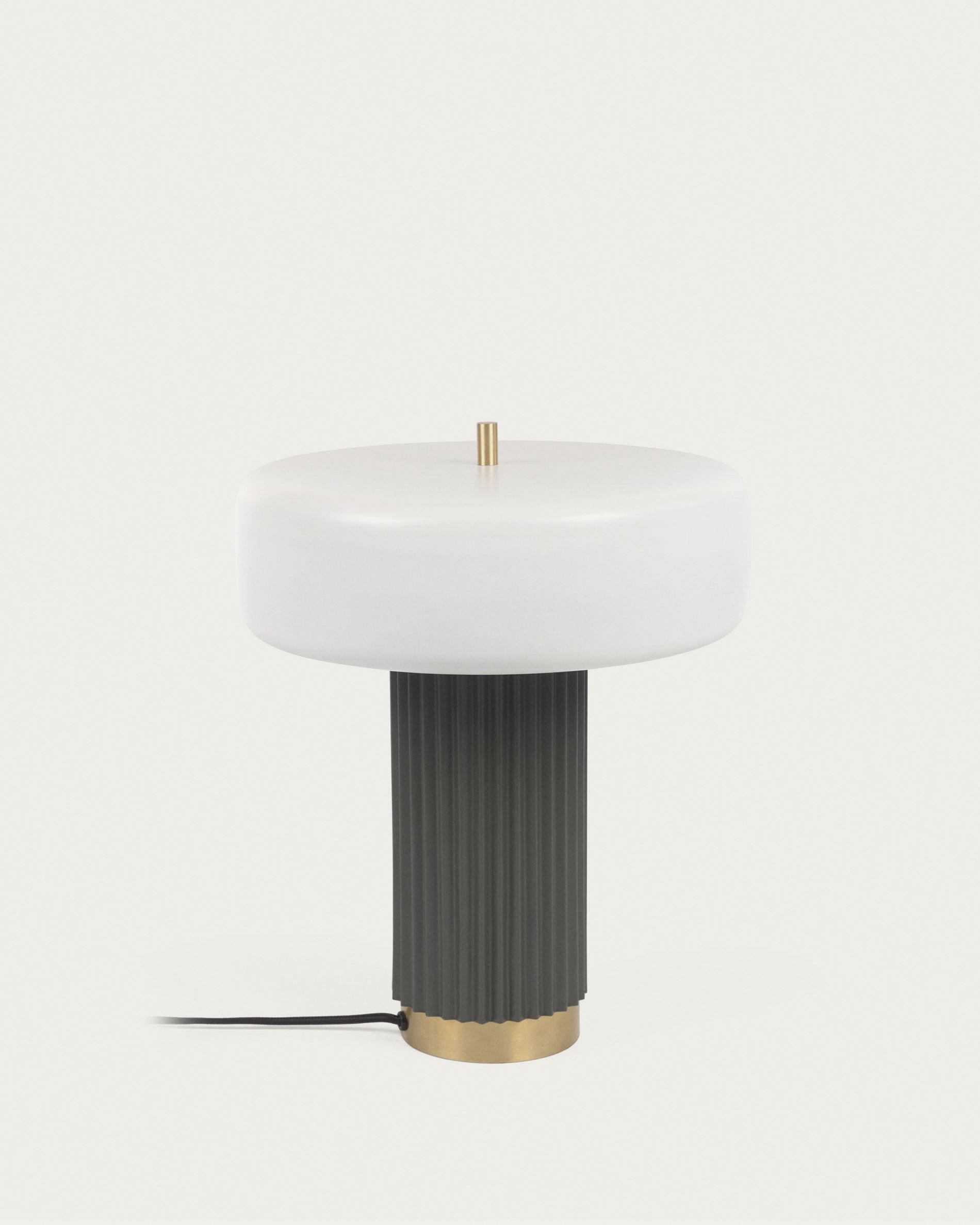 Serenella table lamp in metal with white and green painted finish - Product View