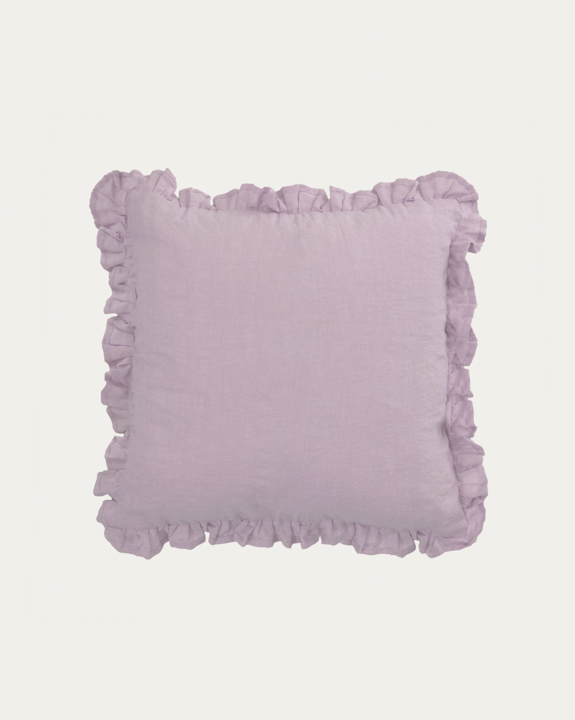 Nacha cotton and linen cushion cover in mauve, 45 x 45 cm - Product View