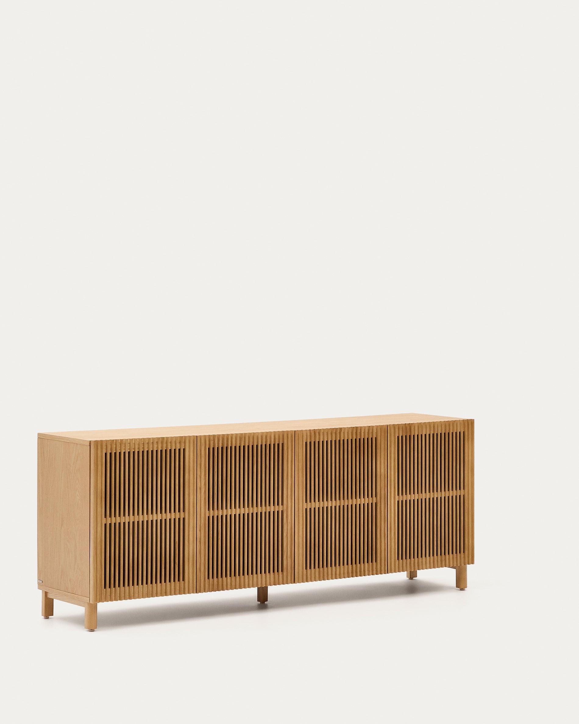 Beyla 4-door sideboard in solid oak wood and oak veneer 180 x 71.5cm FSC 100% - Product View