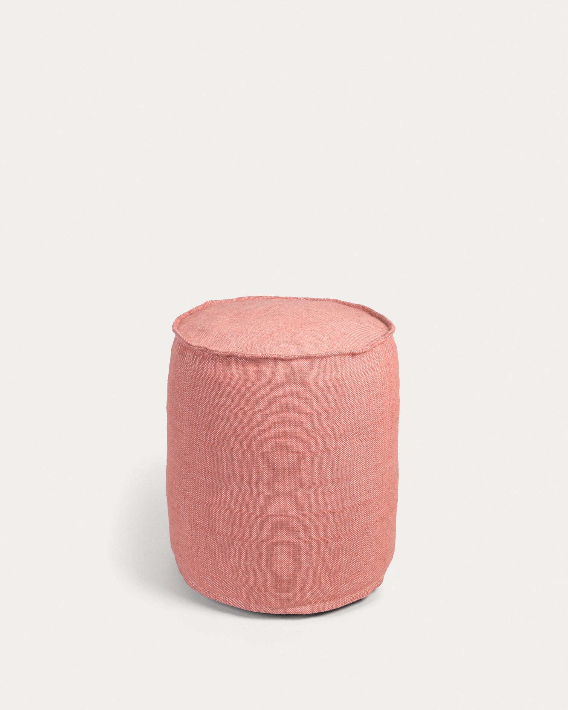Isaura round 100% PET pouffe in terracotta Ø 40 cm - Product View