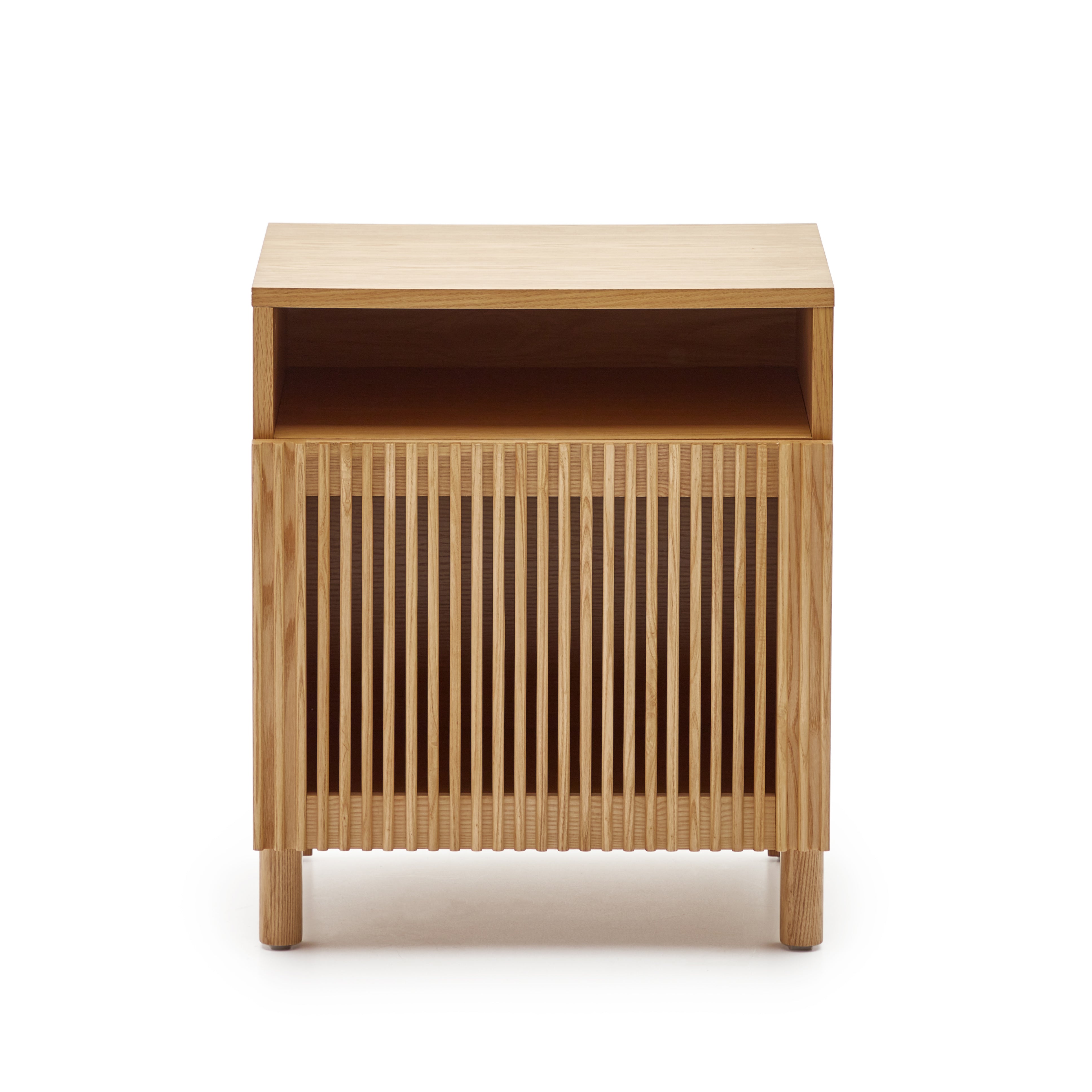 Beyla bedside table in solid oak wood and oak veneer 53 x 62cm FSC 100% - Product Image