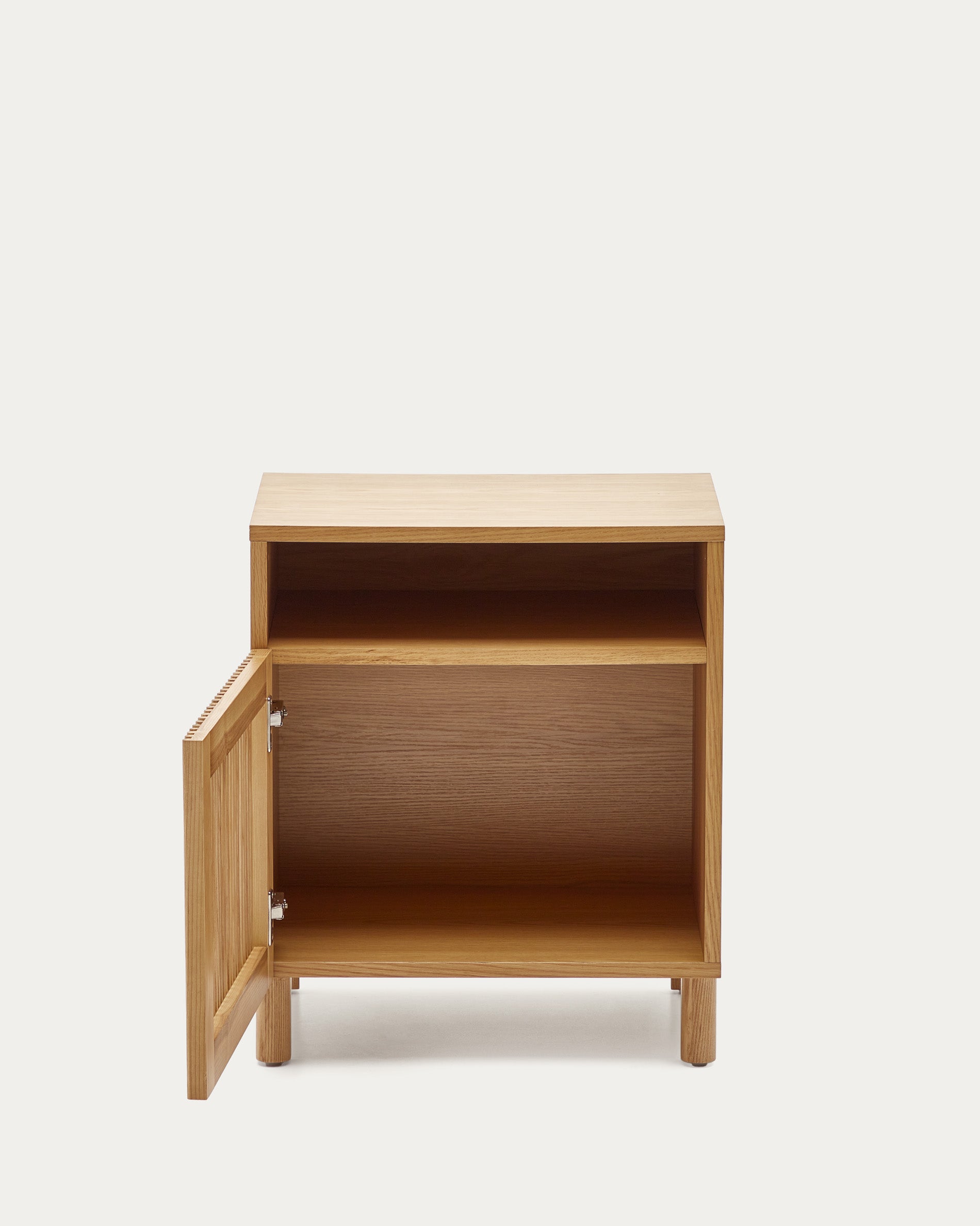 Beyla bedside table in solid oak wood and oak veneer 53 x 62cm FSC 100% - Product View