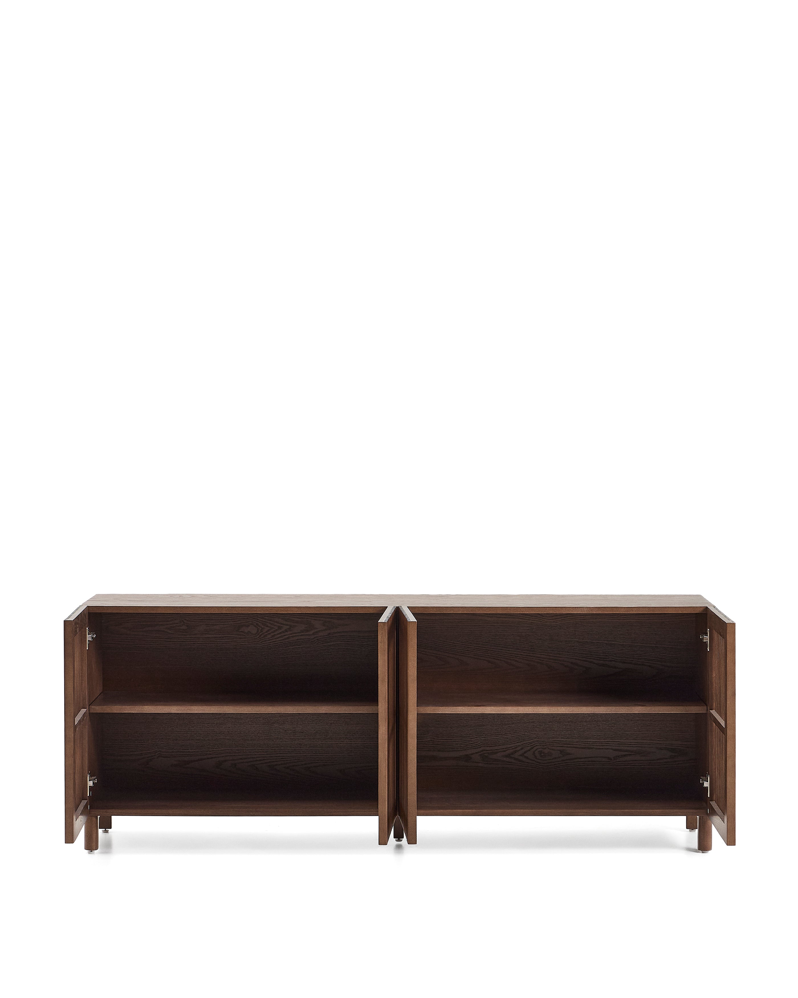 Beyla sideboard in ash veneer and solid ash wood with walnut finish 181 x 71.5cm FSC 100% - Product Image