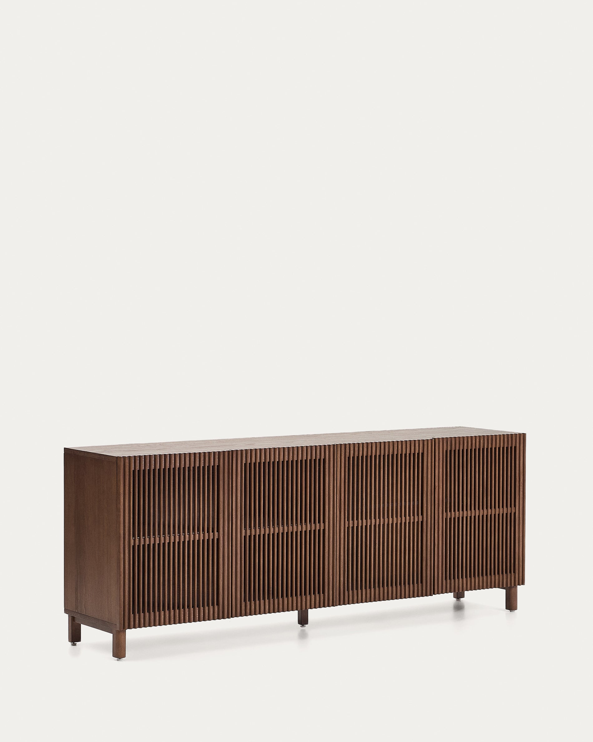 Beyla sideboard in ash veneer and solid ash wood with walnut finish 181 x 71.5cm FSC 100% - Product View