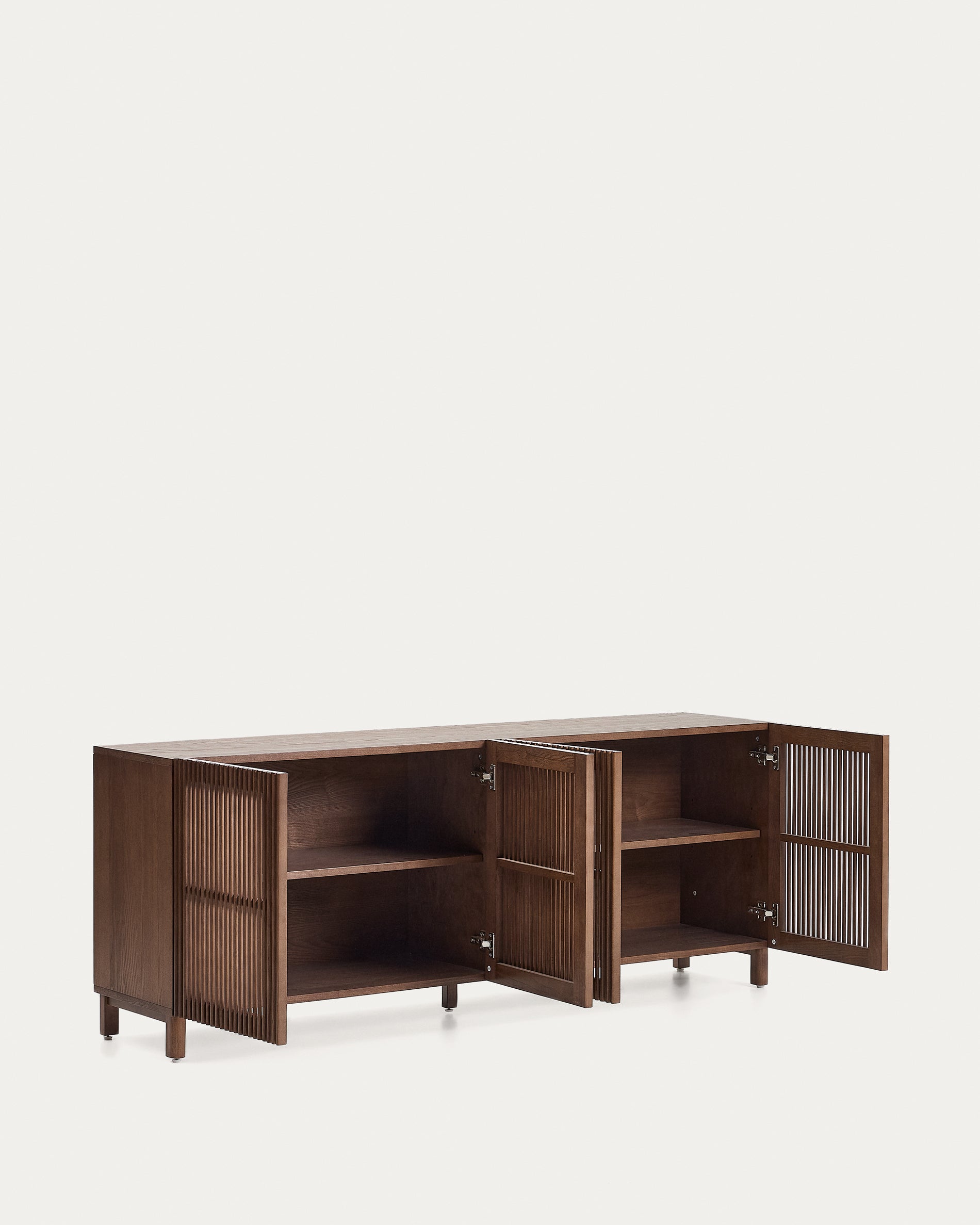 Beyla sideboard in ash veneer and solid ash wood with walnut finish 181 x 71.5cm FSC 100% - Product View