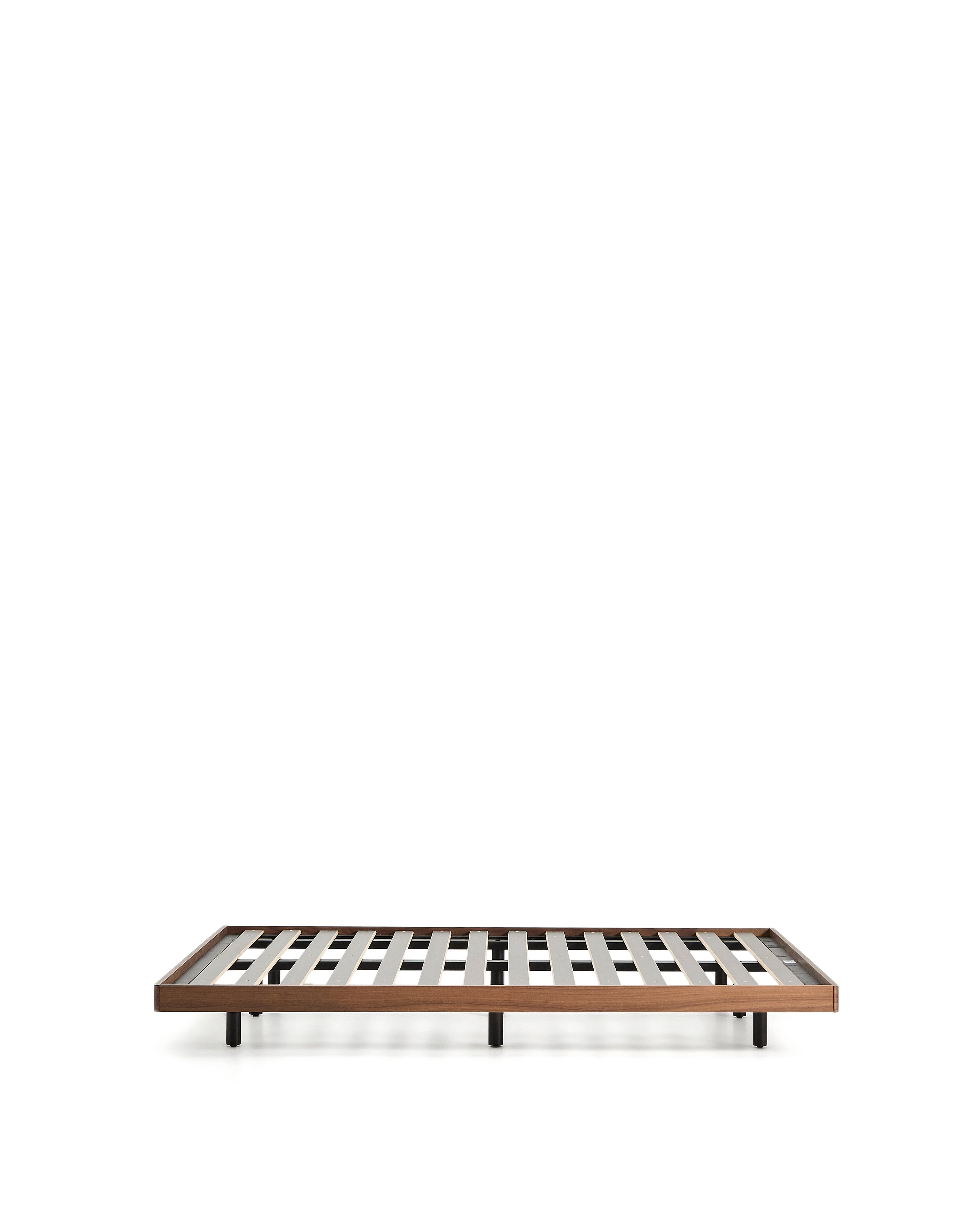 Norlen bed base in walnut veneer with dark finish for 180 x 200cm mattress FSC Mix Credit - Product Image