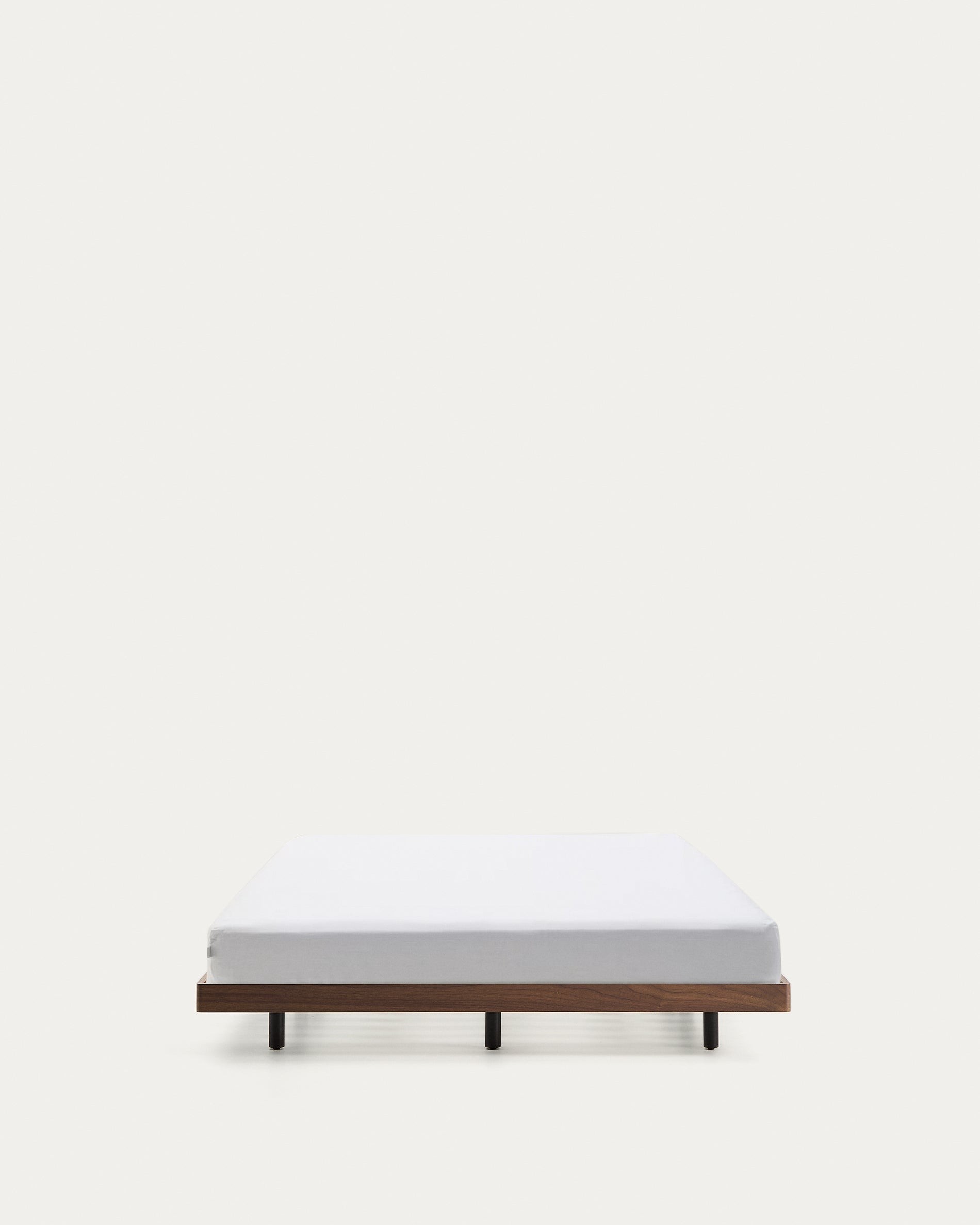 Norlen bed base in walnut veneer with dark finish for 180 x 200cm mattress FSC Mix Credit - Product View