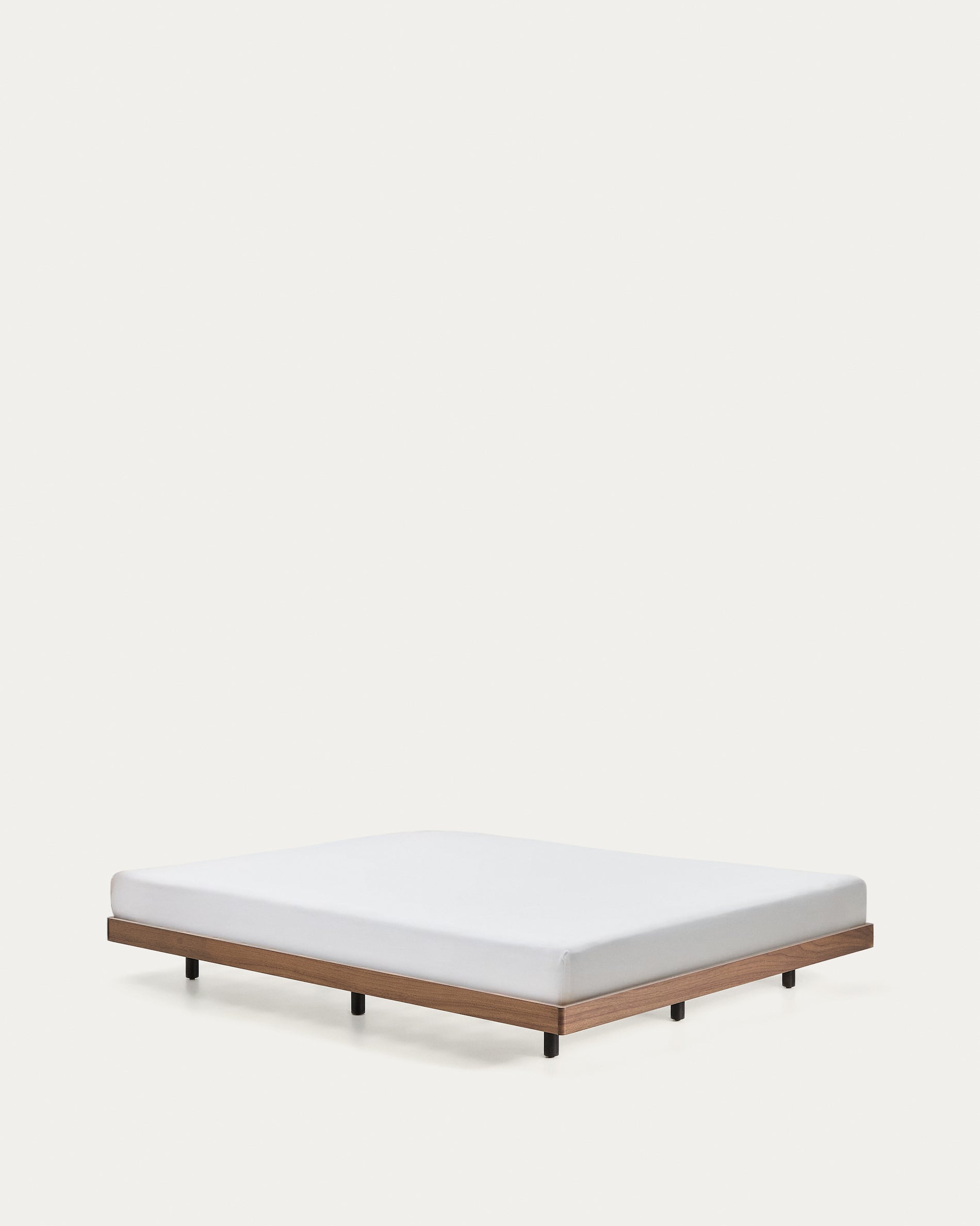 Norlen bed base in walnut veneer with dark finish for 180 x 200cm mattress FSC Mix Credit - Product View