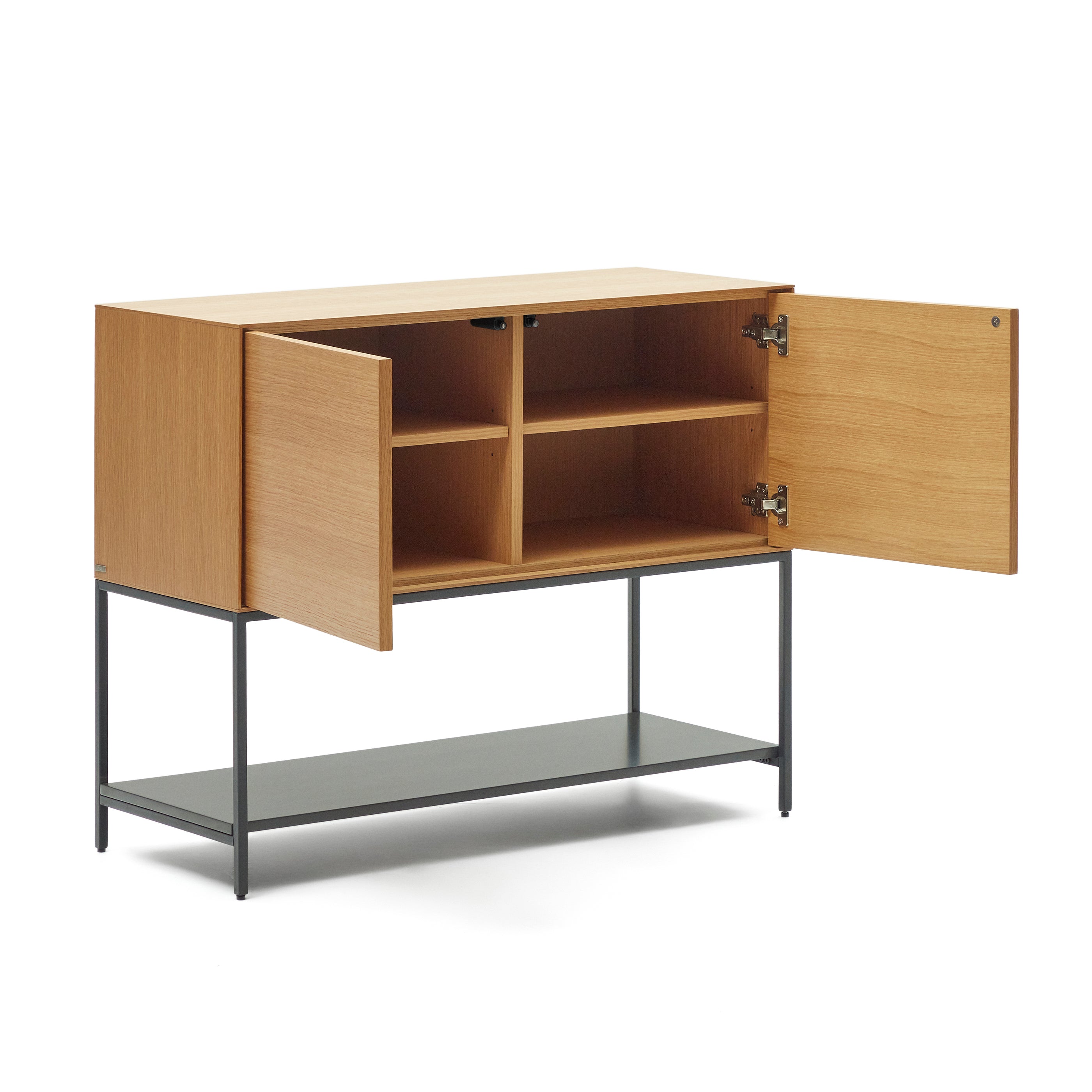 Vedrana 2 door sideboard in oak veneer with steel legs, 98 x 80 cm - Product Image