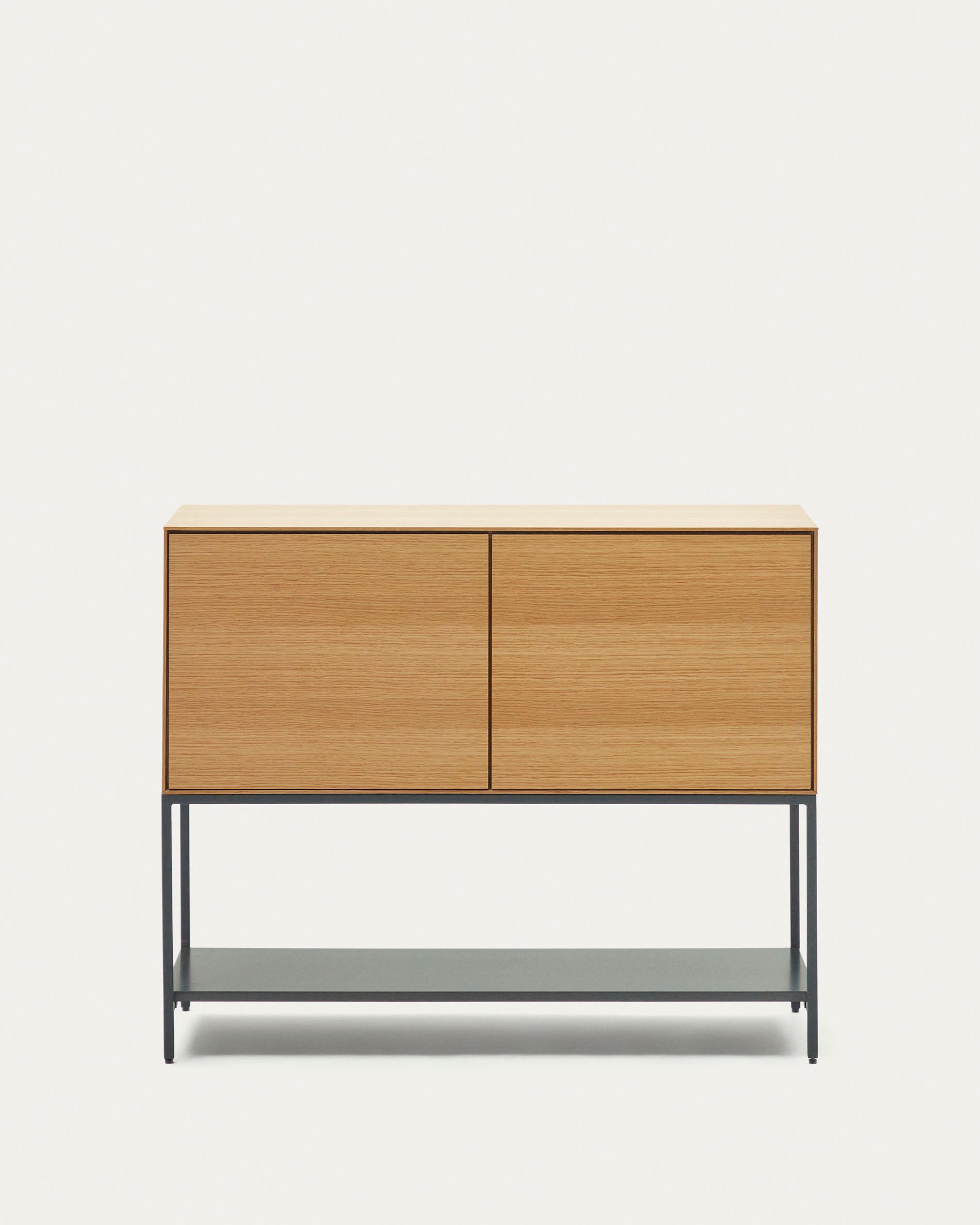 Vedrana 2 door sideboard in oak veneer with steel legs, 98 x 80 cm - Product View