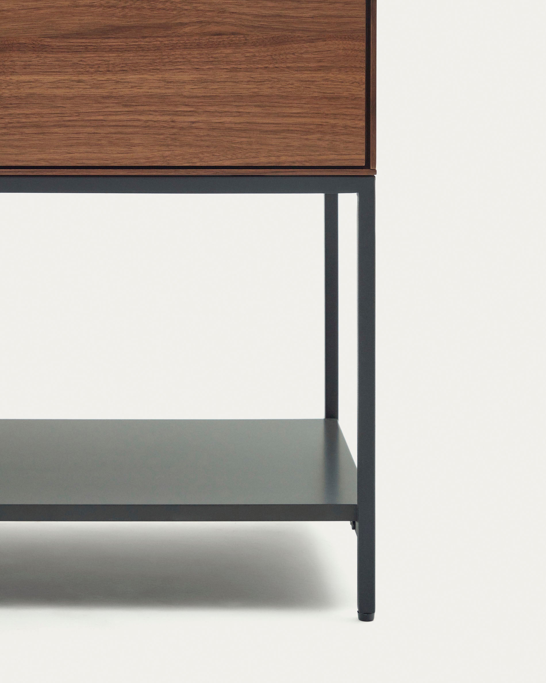 Vedrana 2 door sideboard in walnut veneer with steel legs, 97.5 x 80 cm - Detail