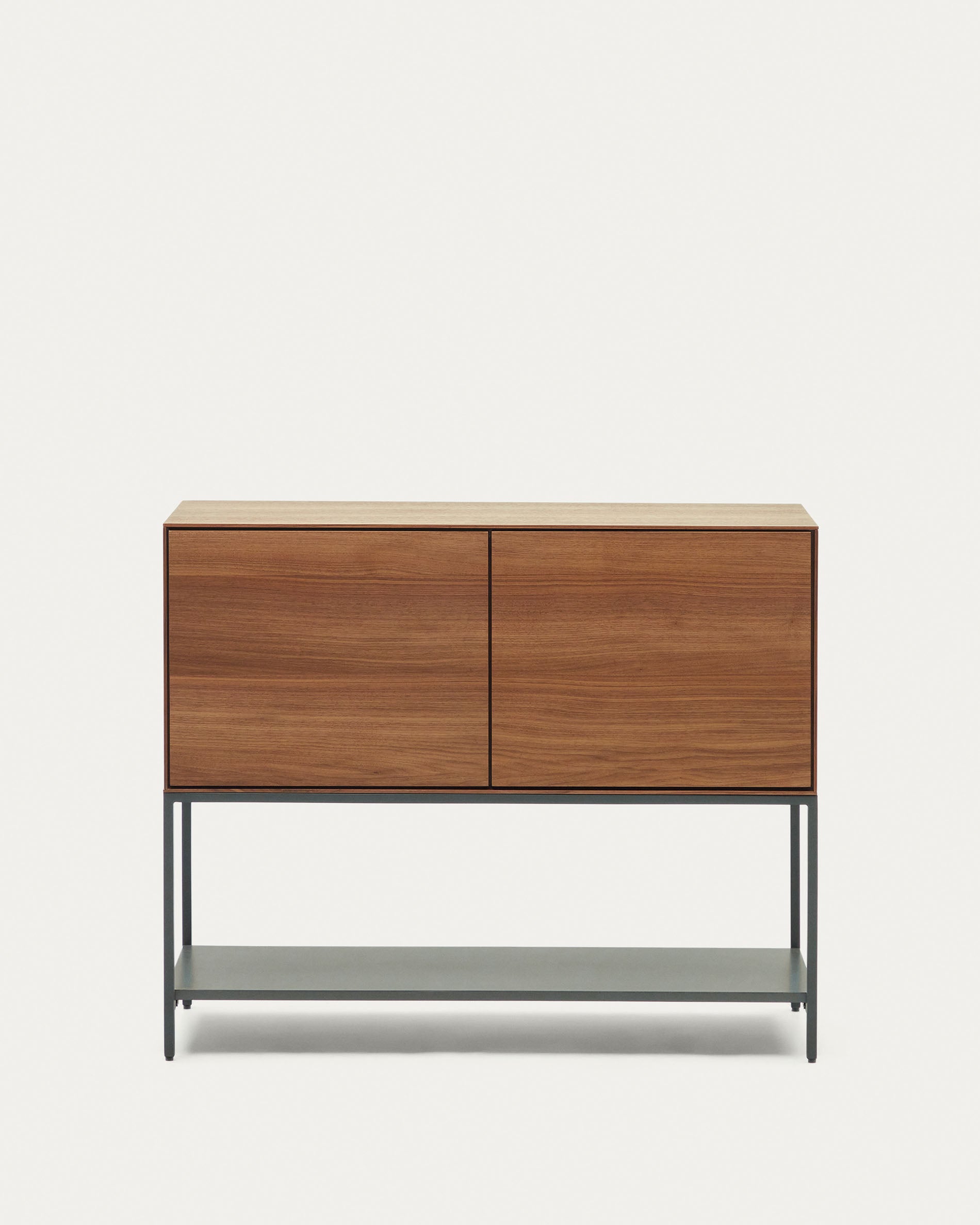 Vedrana 2 door sideboard in walnut veneer with steel legs, 97.5 x 80 cm - Product View