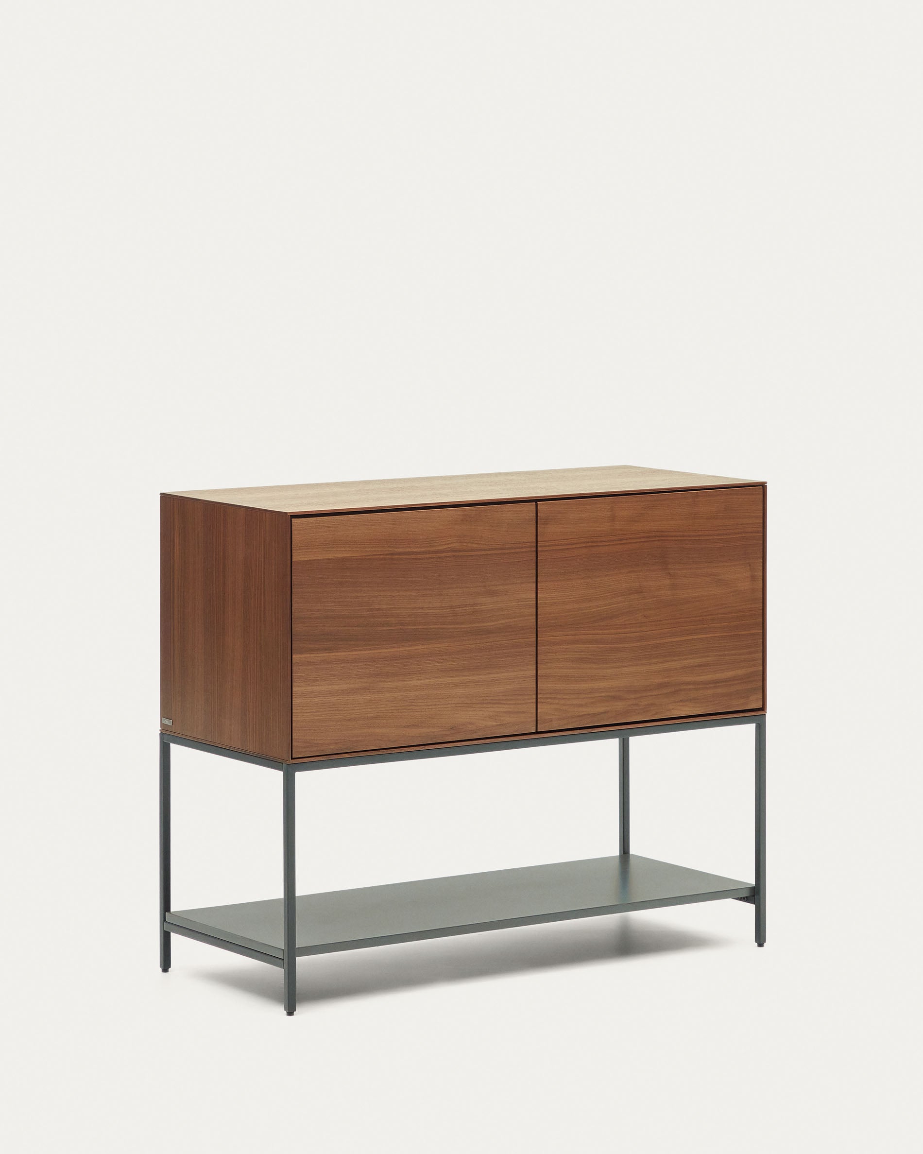 Vedrana 2 door sideboard in walnut veneer with steel legs, 97.5 x 80 cm - Product View
