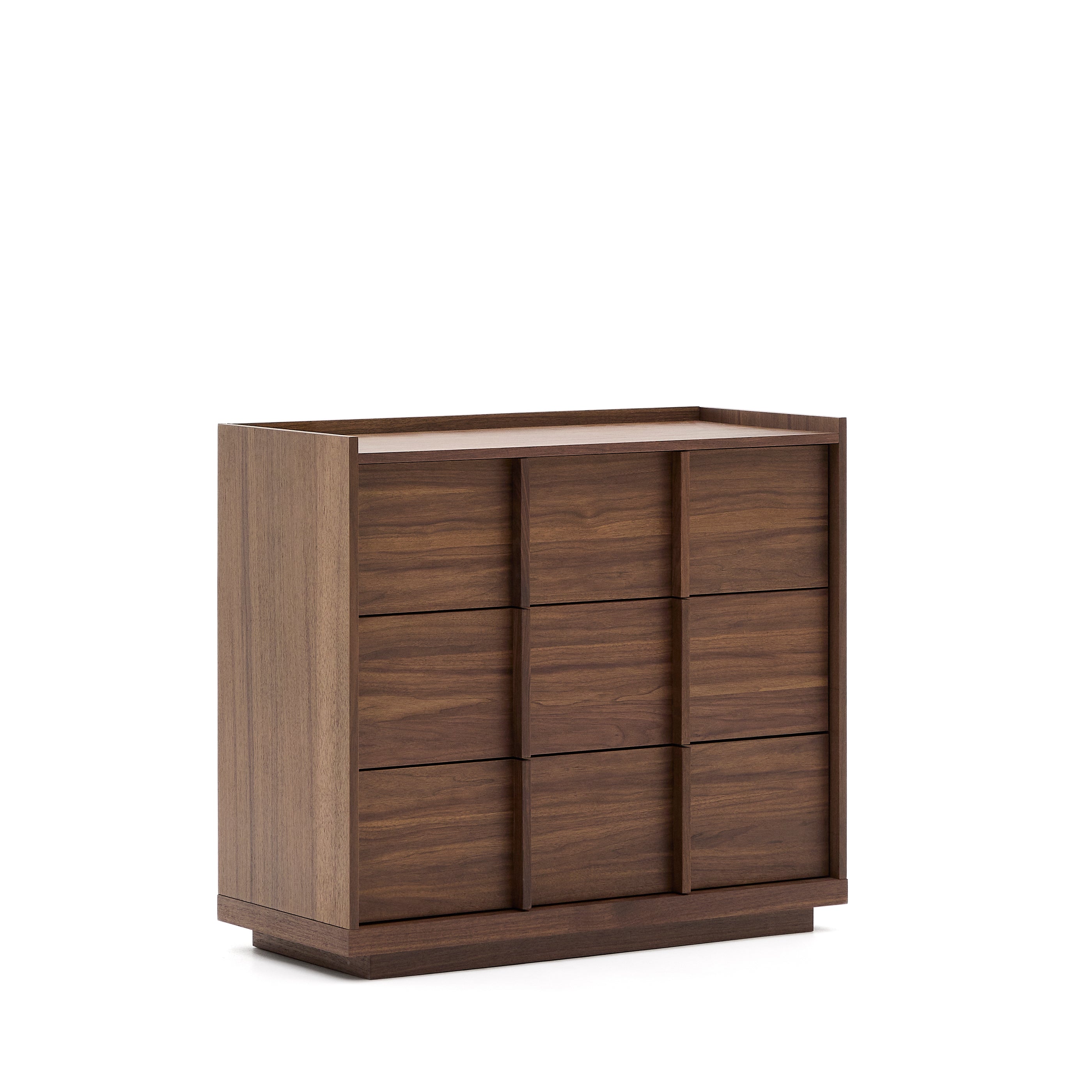 Onix chest of drawers with 3 drawers, walnut veneer, dark finish, 100x78cm FSC Mix Credit - Product Image