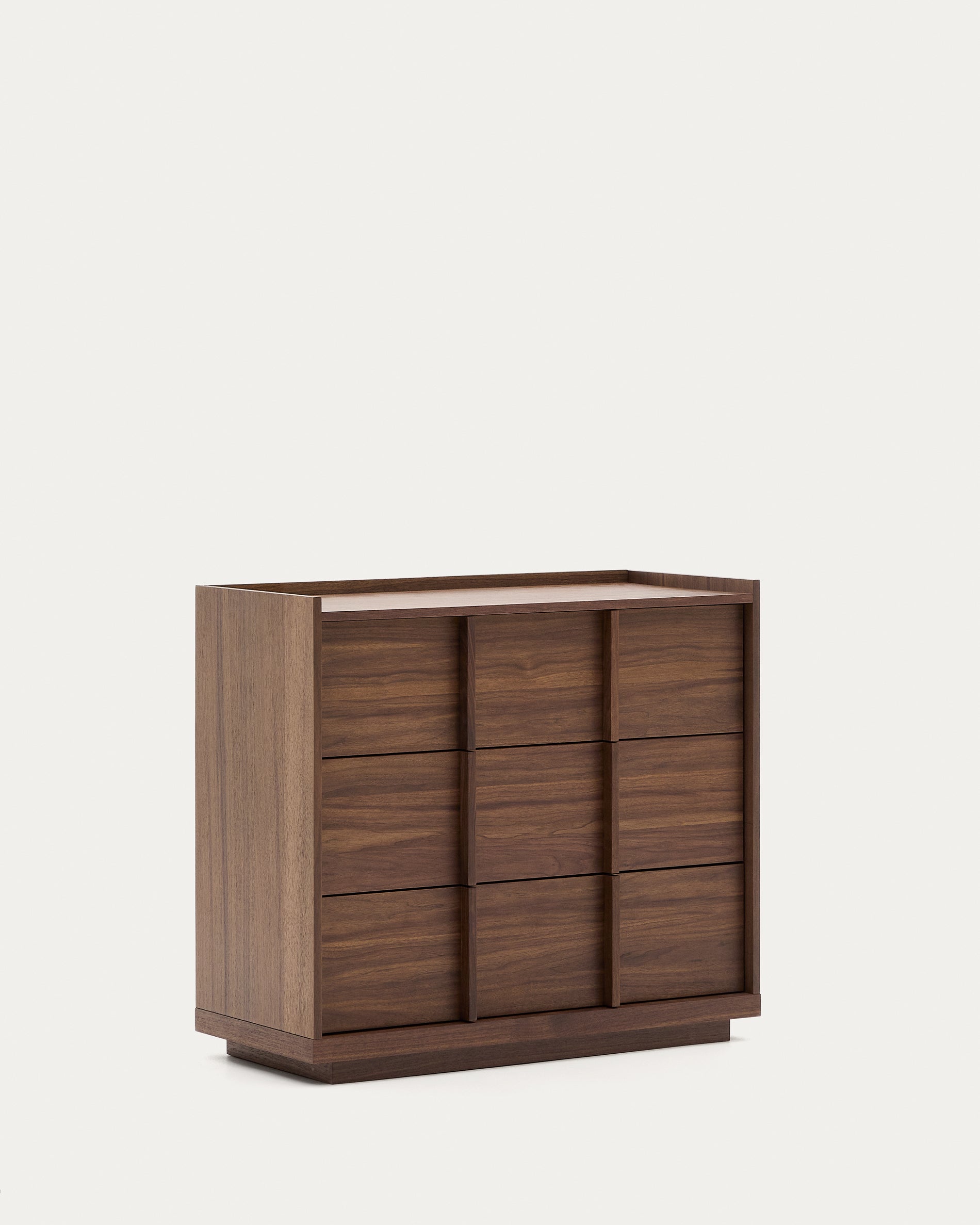 Onix chest of drawers with 3 drawers, walnut veneer, dark finish, 100x78cm FSC Mix Credit - Product View