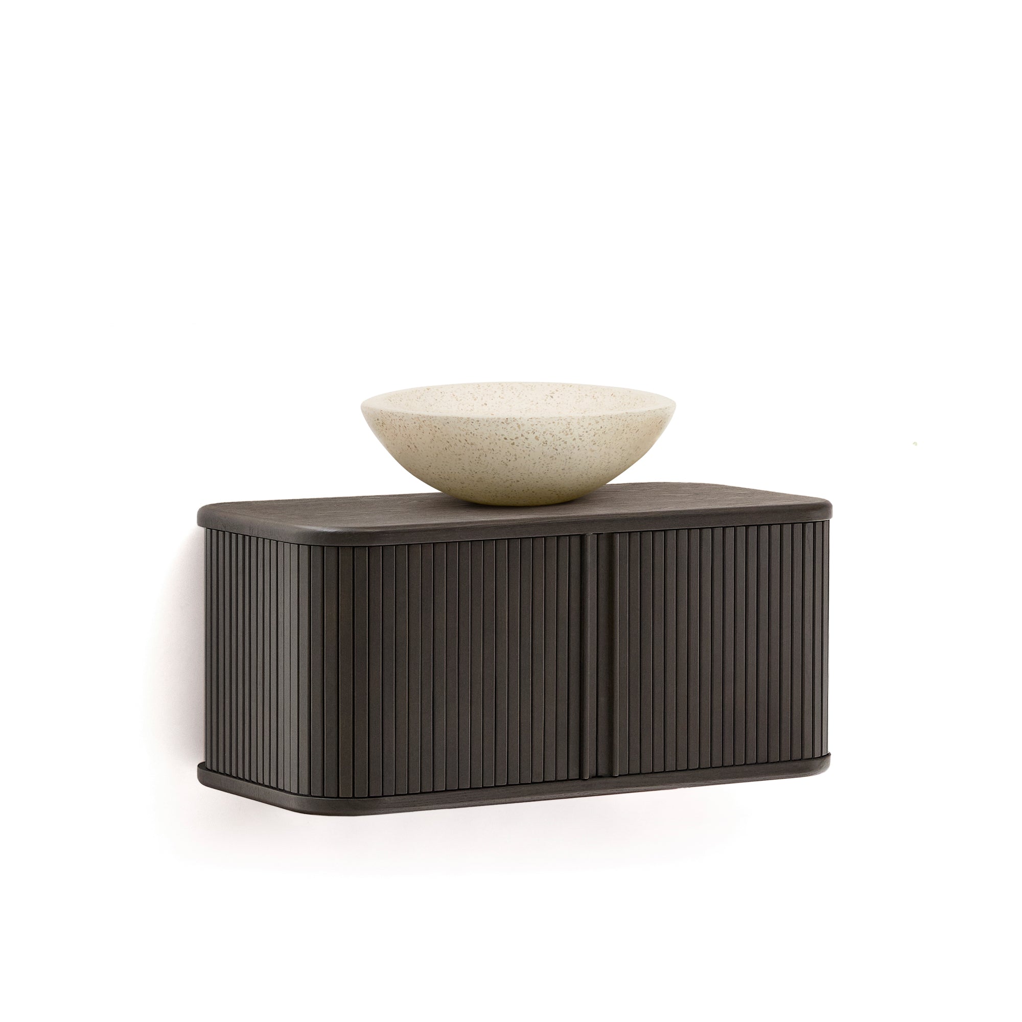 Mailen bathroom cupboard in ash veneer in a dark finish, 90 x 45 cm - Product Image