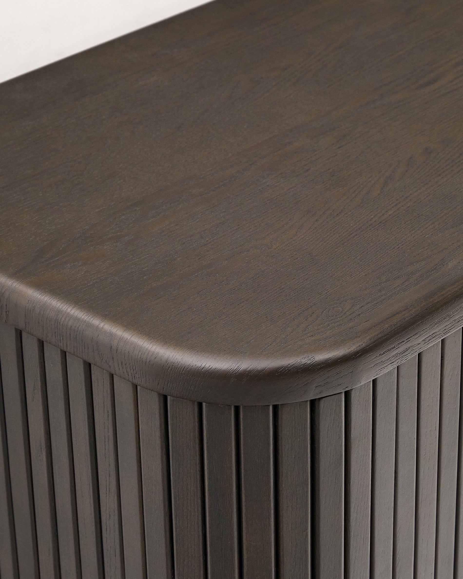 Mailen bathroom cupboard in ash veneer in a dark finish, 90 x 45 cm - Detail
