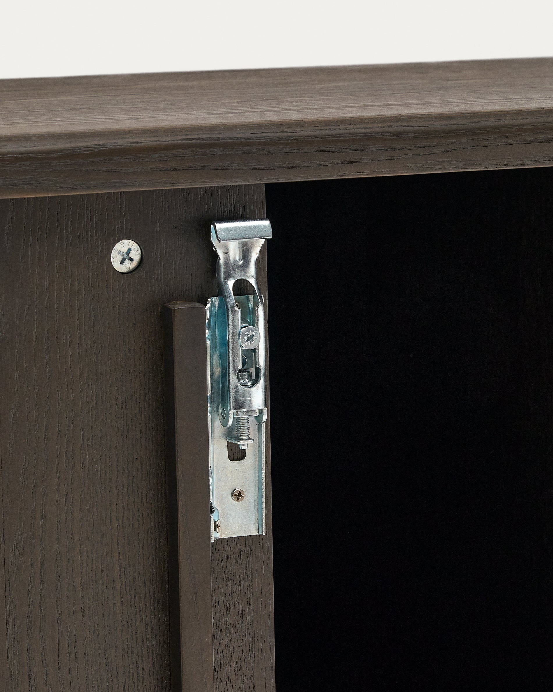 Mailen bathroom cupboard in ash veneer in a dark finish, 90 x 45 cm - Detail