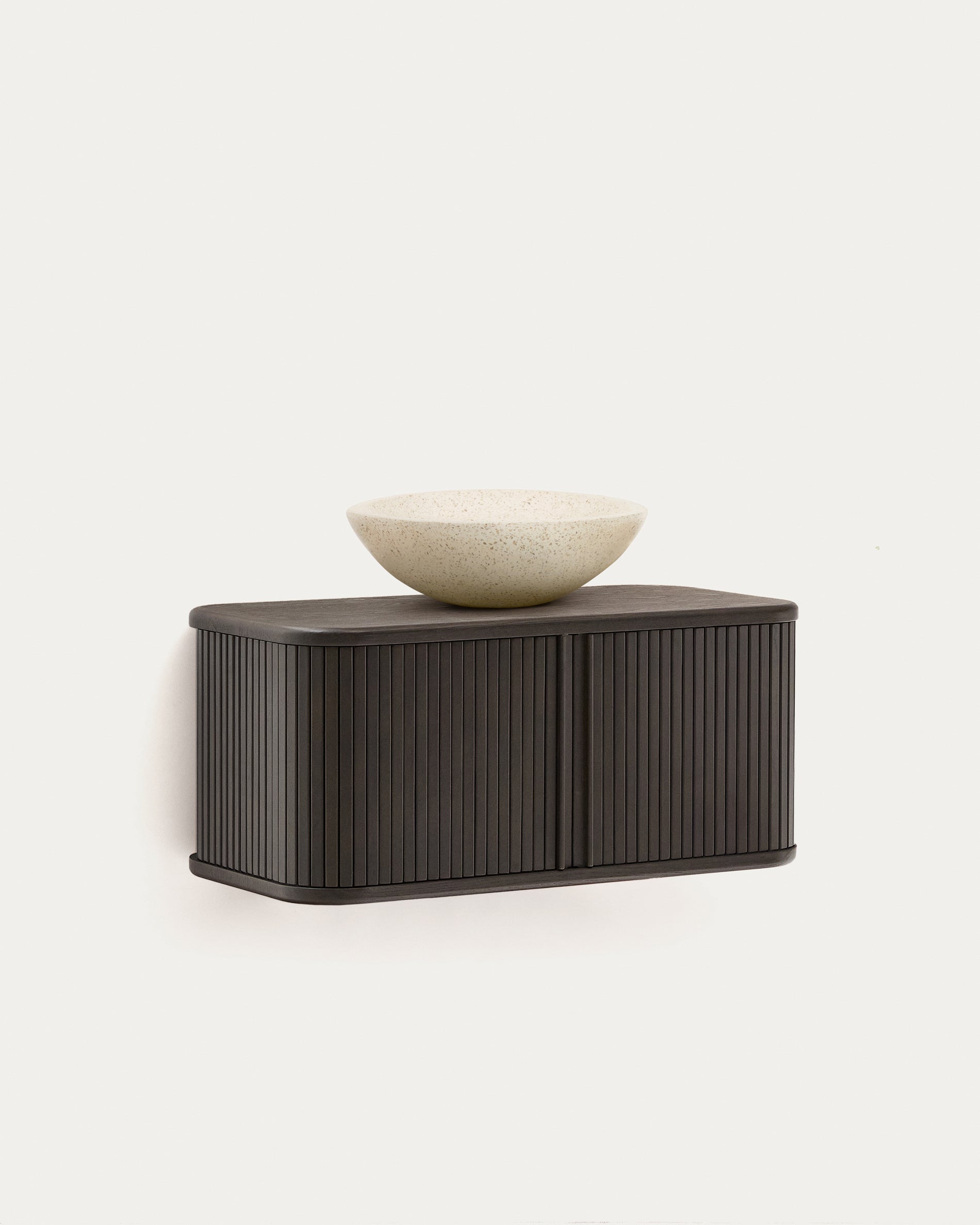 Mailen bathroom cupboard in ash veneer in a dark finish, 90 x 45 cm - Product View