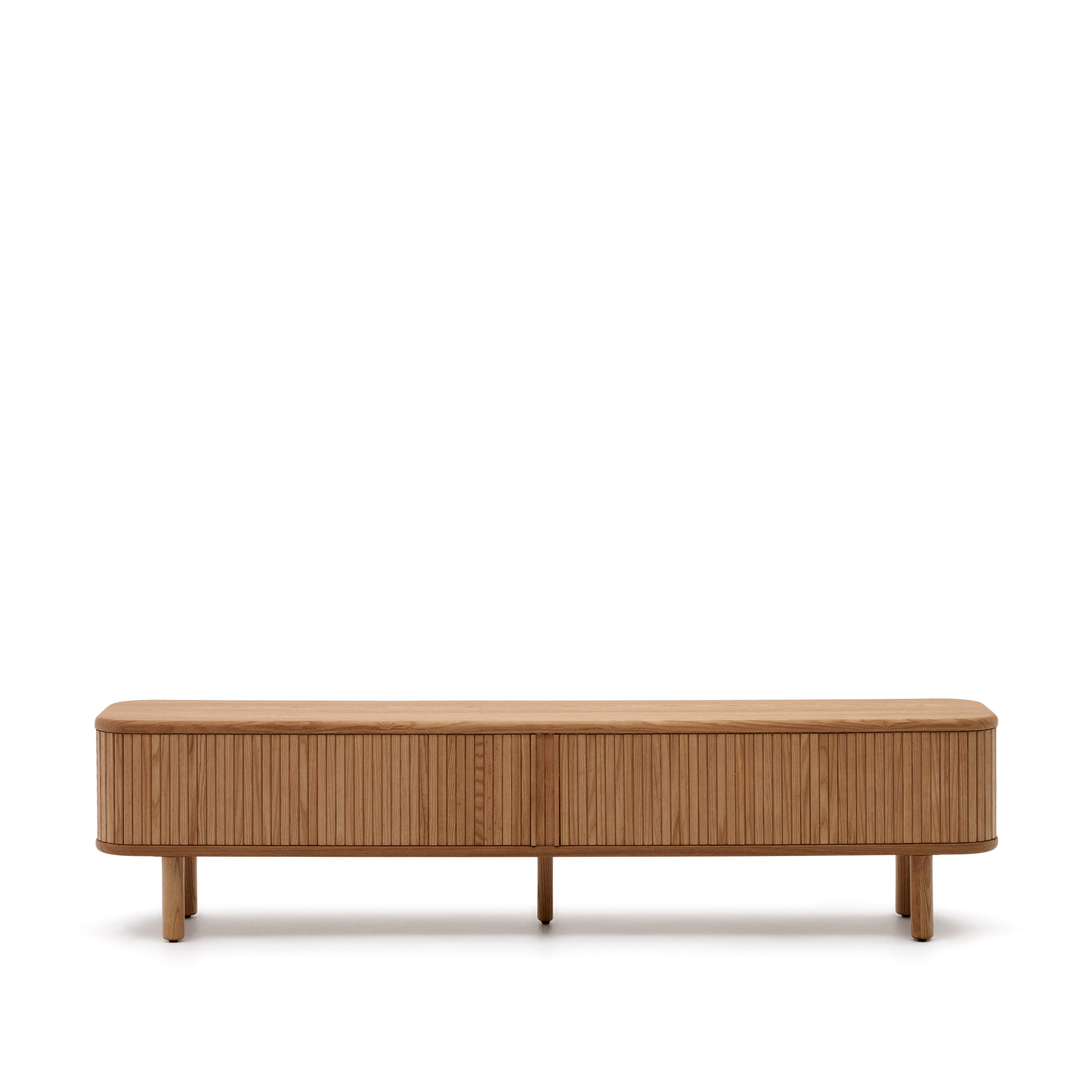 Mailen 2 door TV stand in ash veneer with a natural finish 200 x 50 cm - Product Image