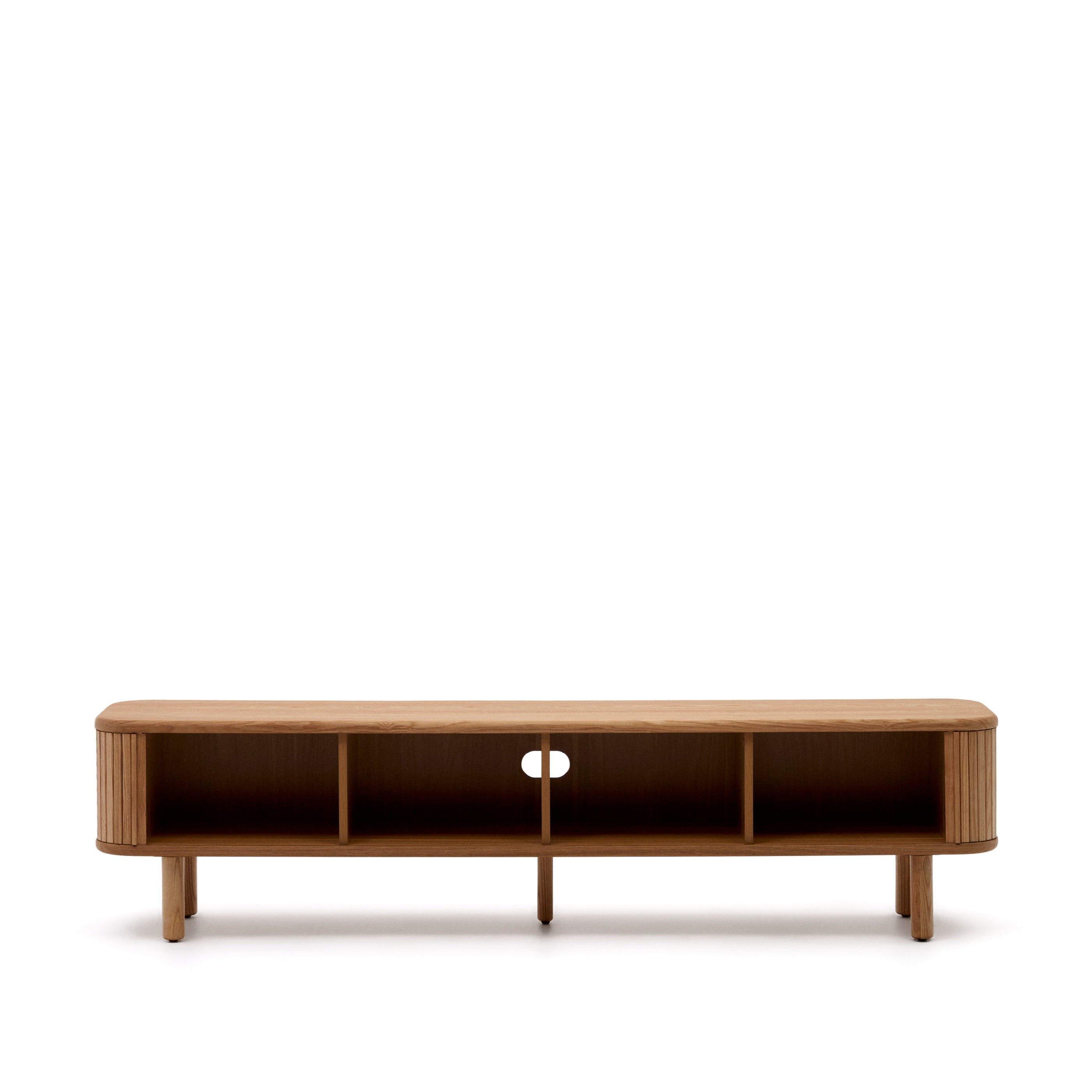 Mailen 2 door TV stand in ash veneer with a natural finish 200 x 50 cm - Product Image