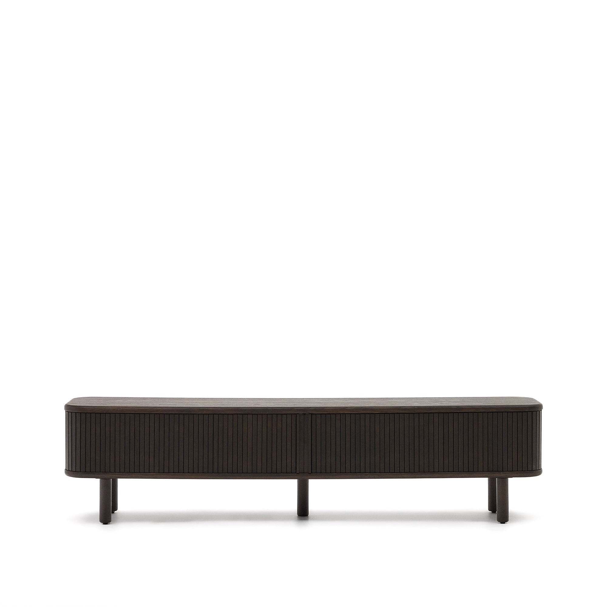 Mailen 2 door TV stand in ash veneer with a dark finish 200 x 50 cm - Product Image
