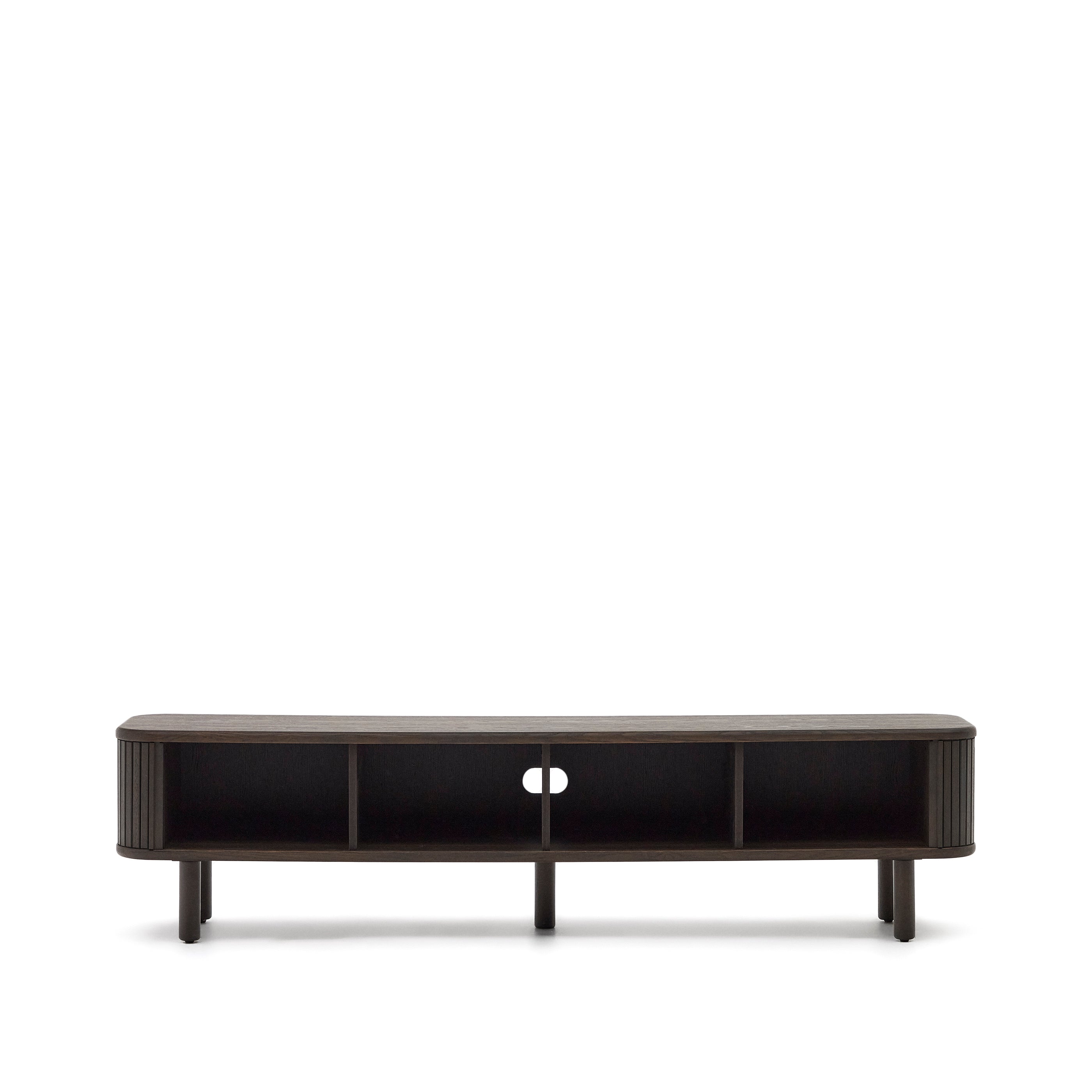 Mailen 2 door TV stand in ash veneer with a dark finish 200 x 50 cm - Product Image
