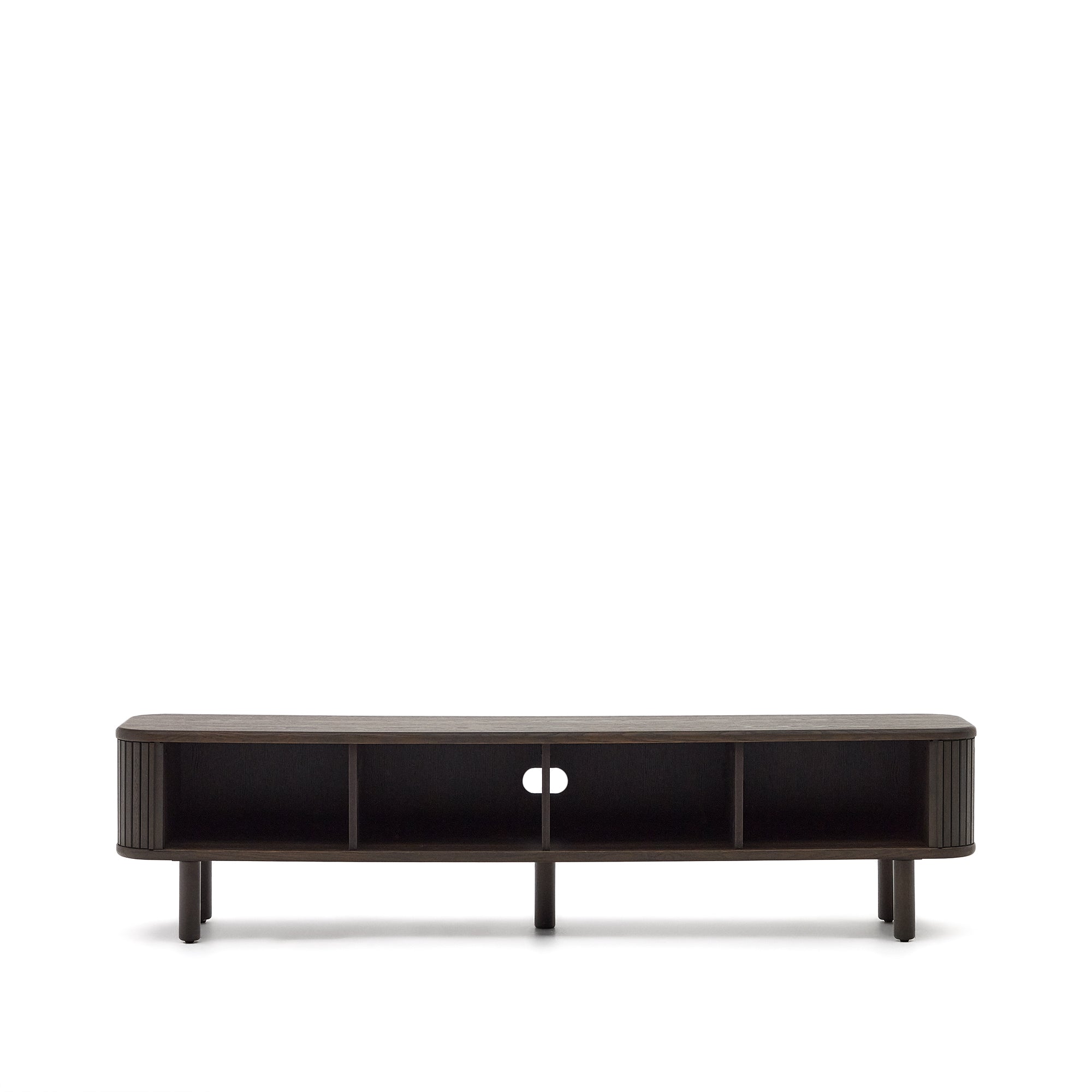 Mailen 2 door TV stand in ash veneer with a dark finish 200 x 50 cm - Product Image
