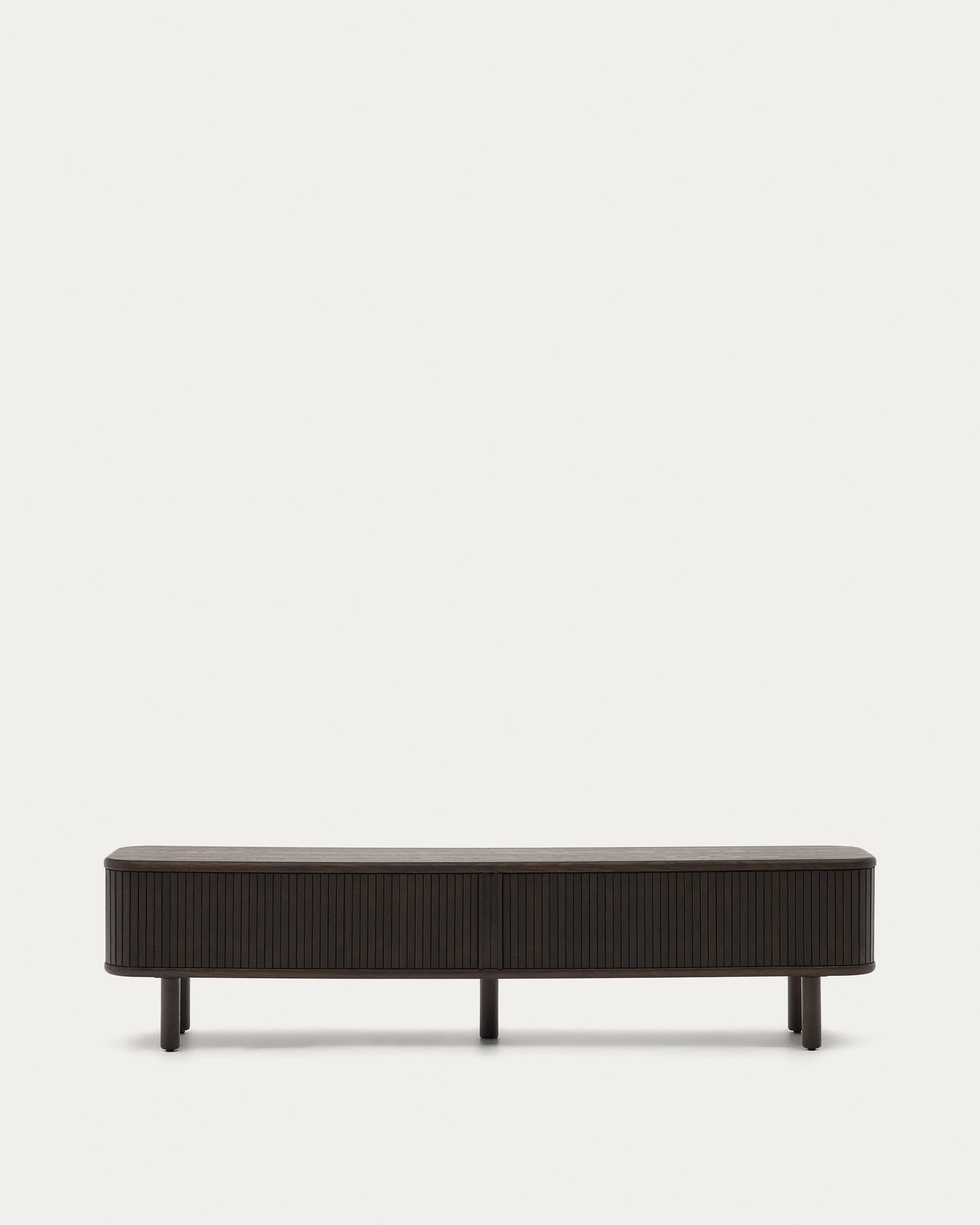 Mailen 2 door TV stand in ash veneer with a dark finish 200 x 50 cm - Product View