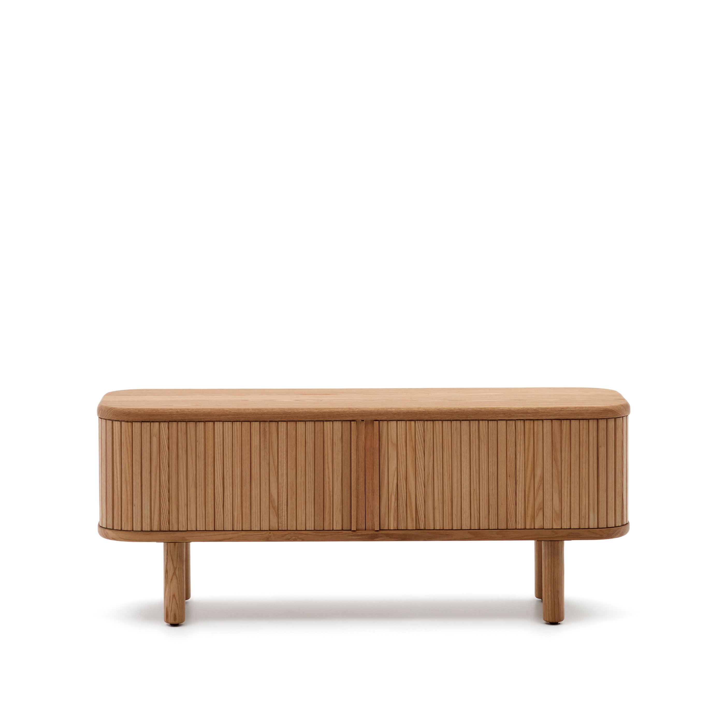Mailen 2 door TV stand in ash veneer with a natural finish 120 x 50 cm - Product Image