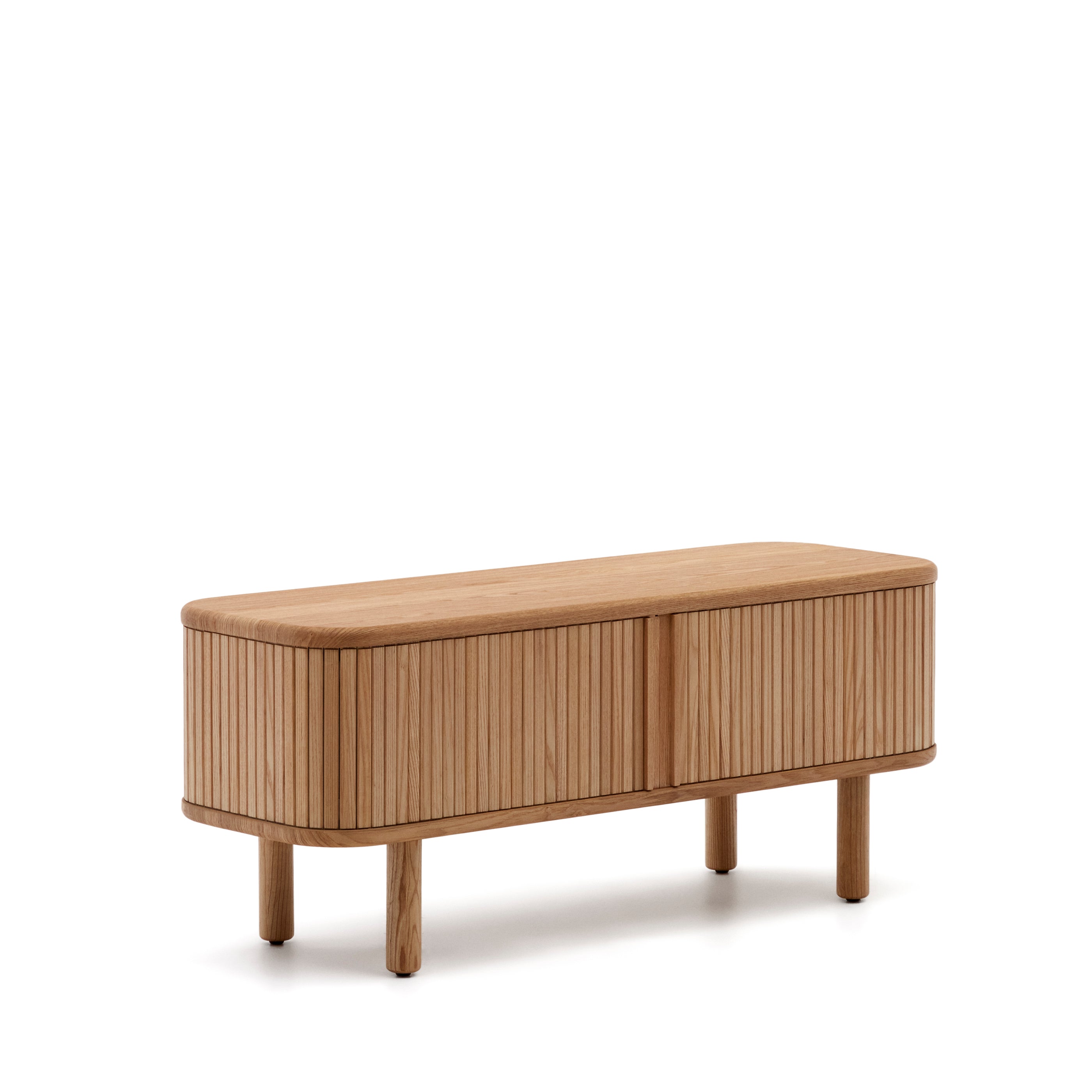 Mailen 2 door TV stand in ash veneer with a natural finish 120 x 50 cm - Product Image
